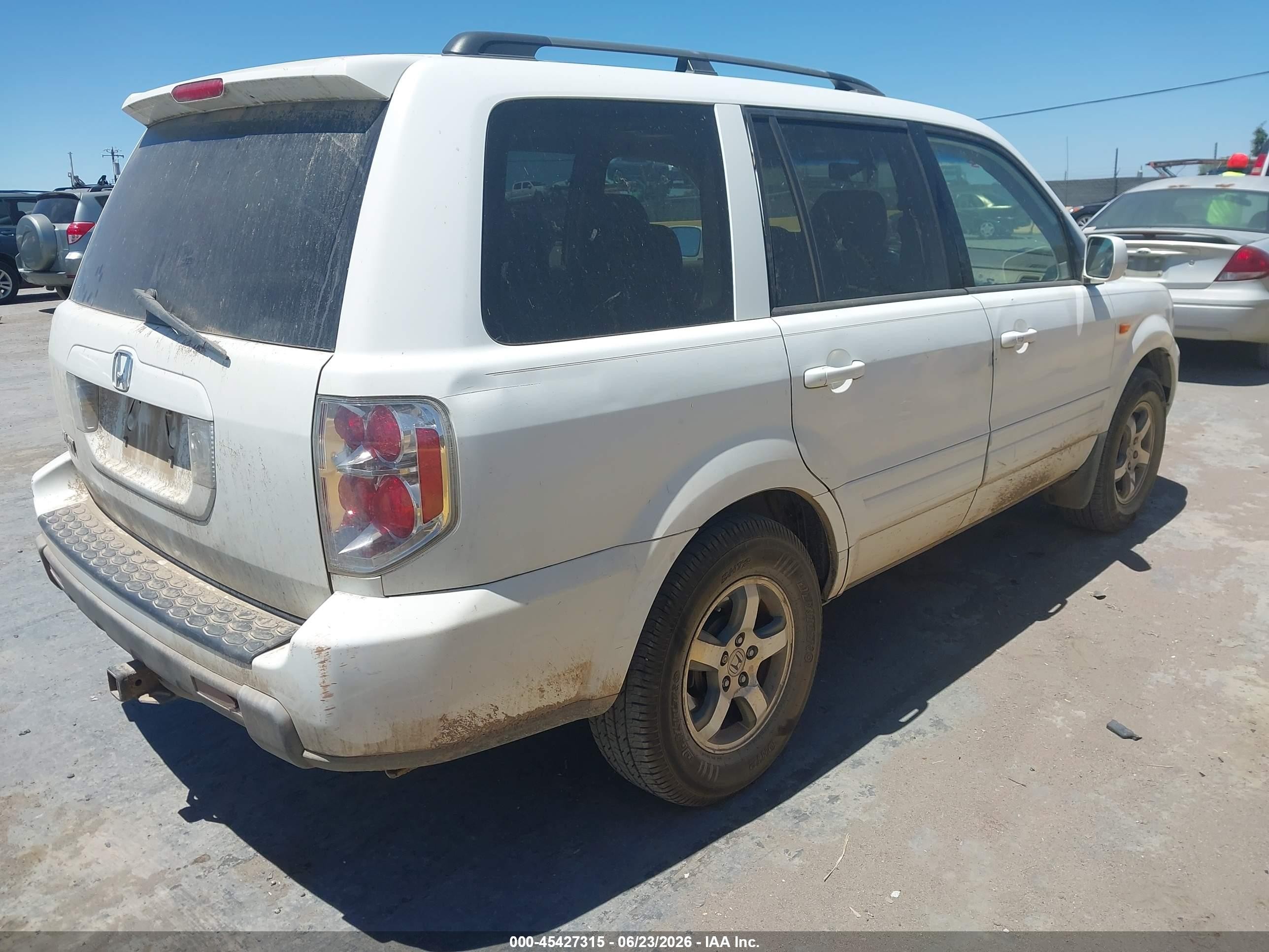 2008 Honda Pilot VIN 5FNYF28668B024242 IAAI salvage auction — Normal Wear, Clear - Dealer Only (California), sold $350 on 2026-07-02 (photo 4)