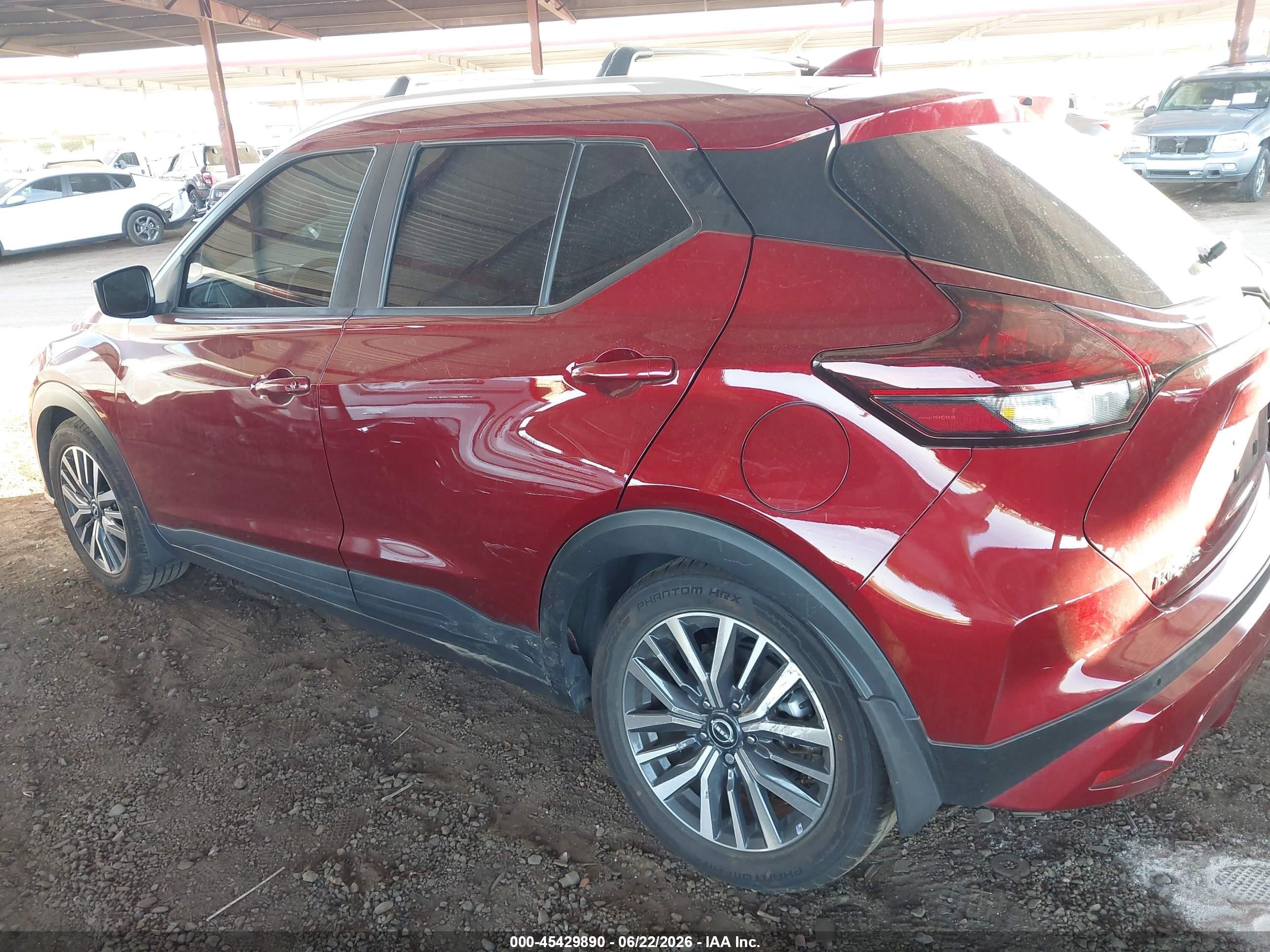2022 Nissan Kicks VIN 3N1CP5CV7NL502966 IAAI salvage auction — Side, Salvage (Arizona), sold $3,250 on 2026-07-11 (photo 6)