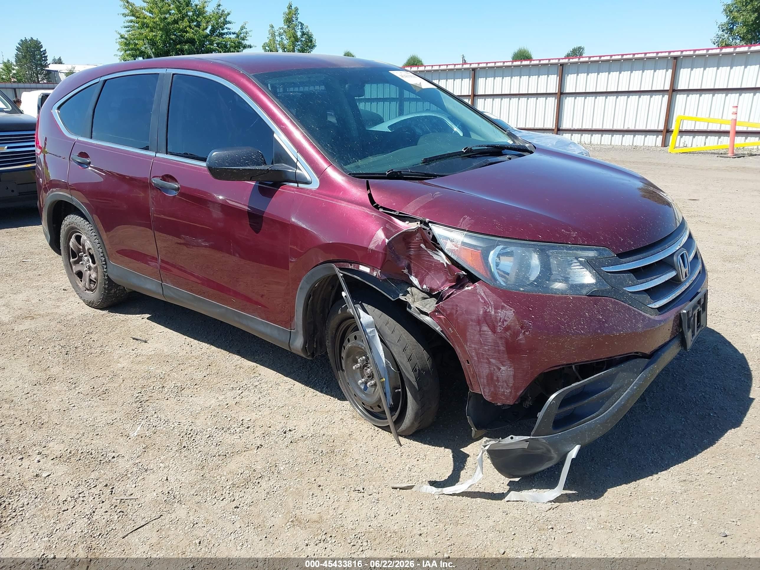 2014 Honda CR-V VIN 5J6RM4H32EL062047 IAAI salvage auction — Unknown, Bill Of Sale (Washington), sold $1,450 on 2026-07-11 (photo 1)