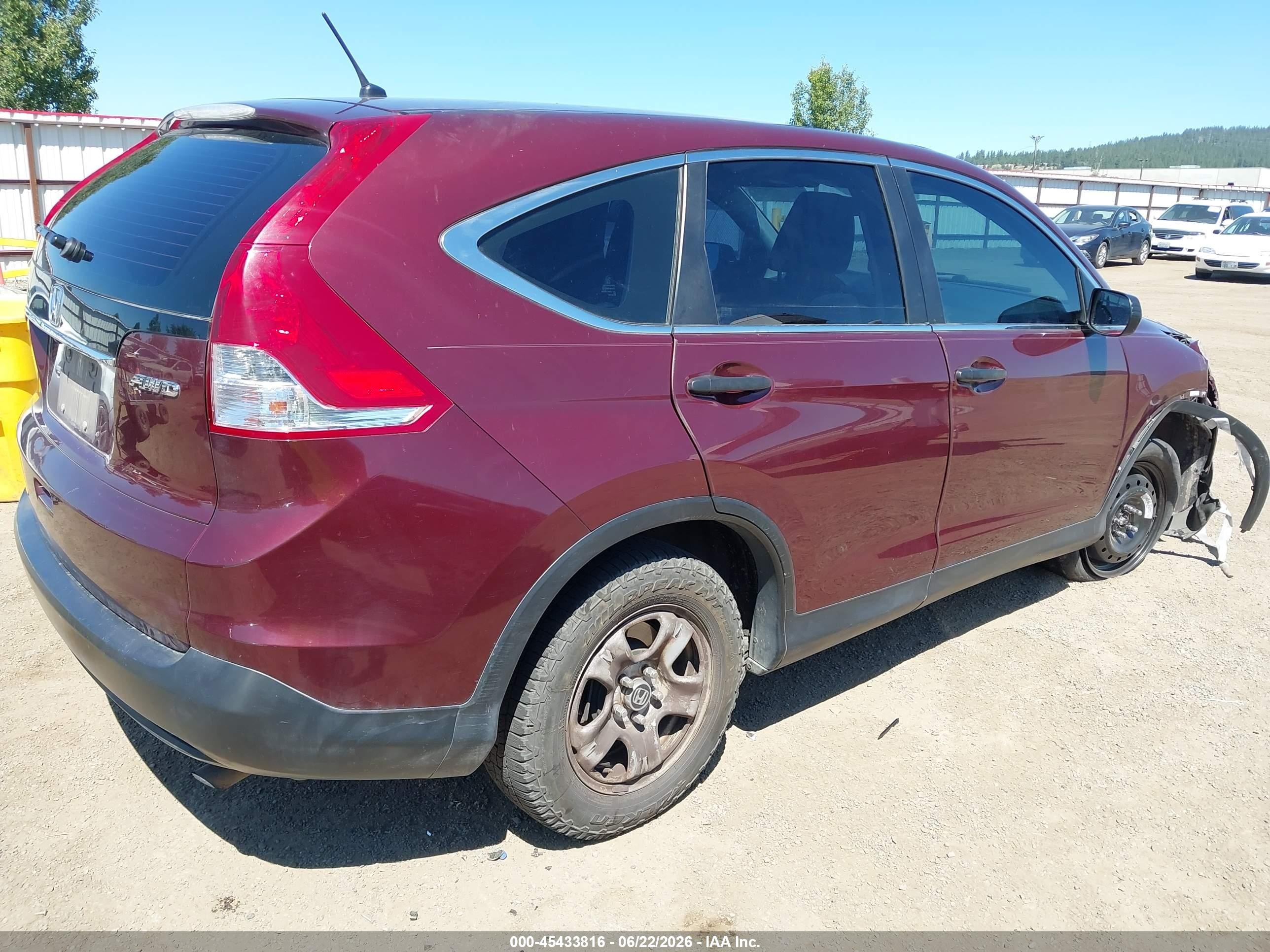 2014 Honda CR-V VIN 5J6RM4H32EL062047 IAAI salvage auction — Unknown, Bill Of Sale (Washington), sold $1,450 on 2026-07-11 (photo 4)