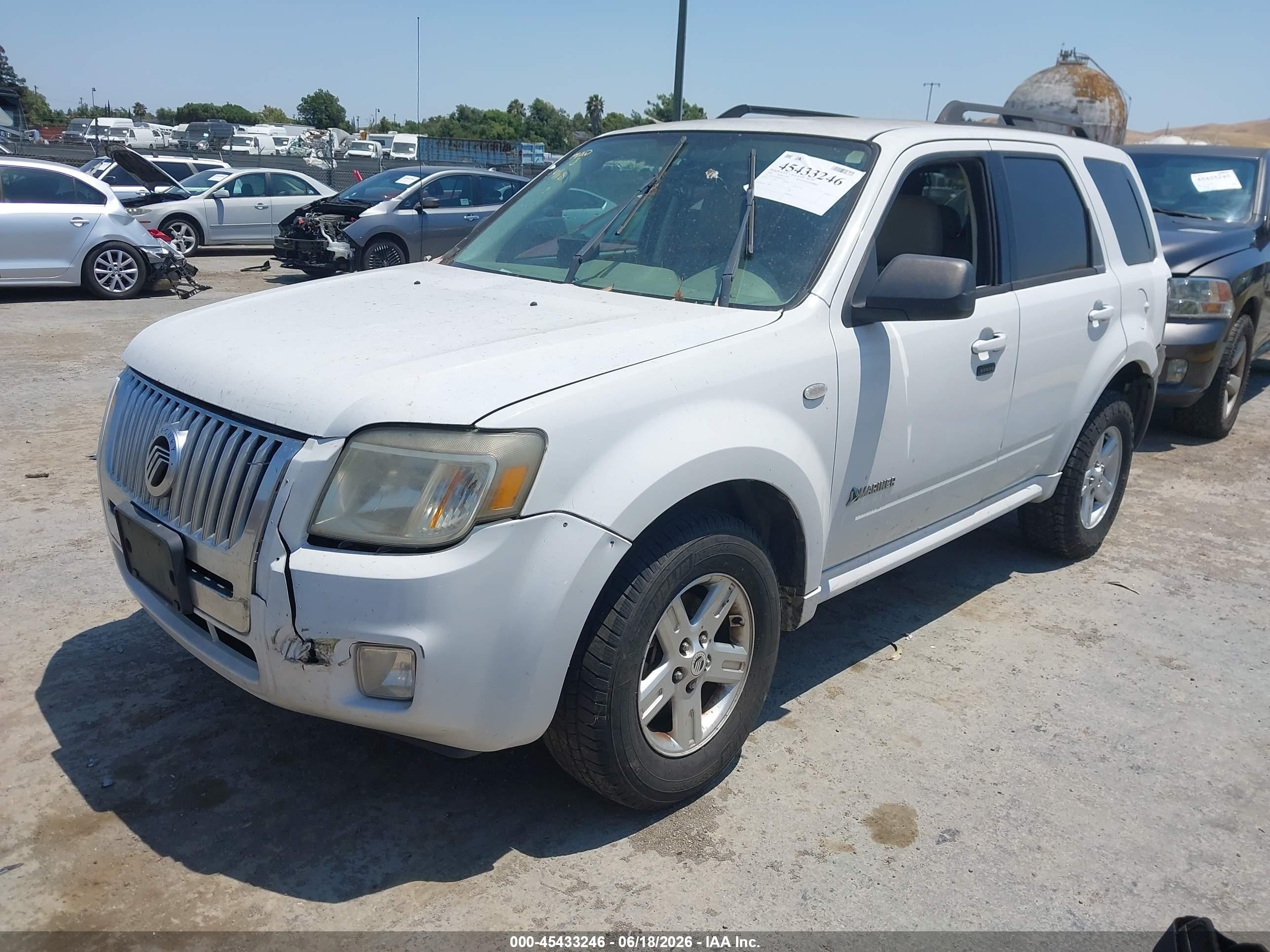 2008 Mercury Mariner VIN 4M2CU29H08KJ23474 IAAI salvage auction — Normal Wear, Clear - Dealer Only (California), sold $125 on 2026-07-09 (photo 2)