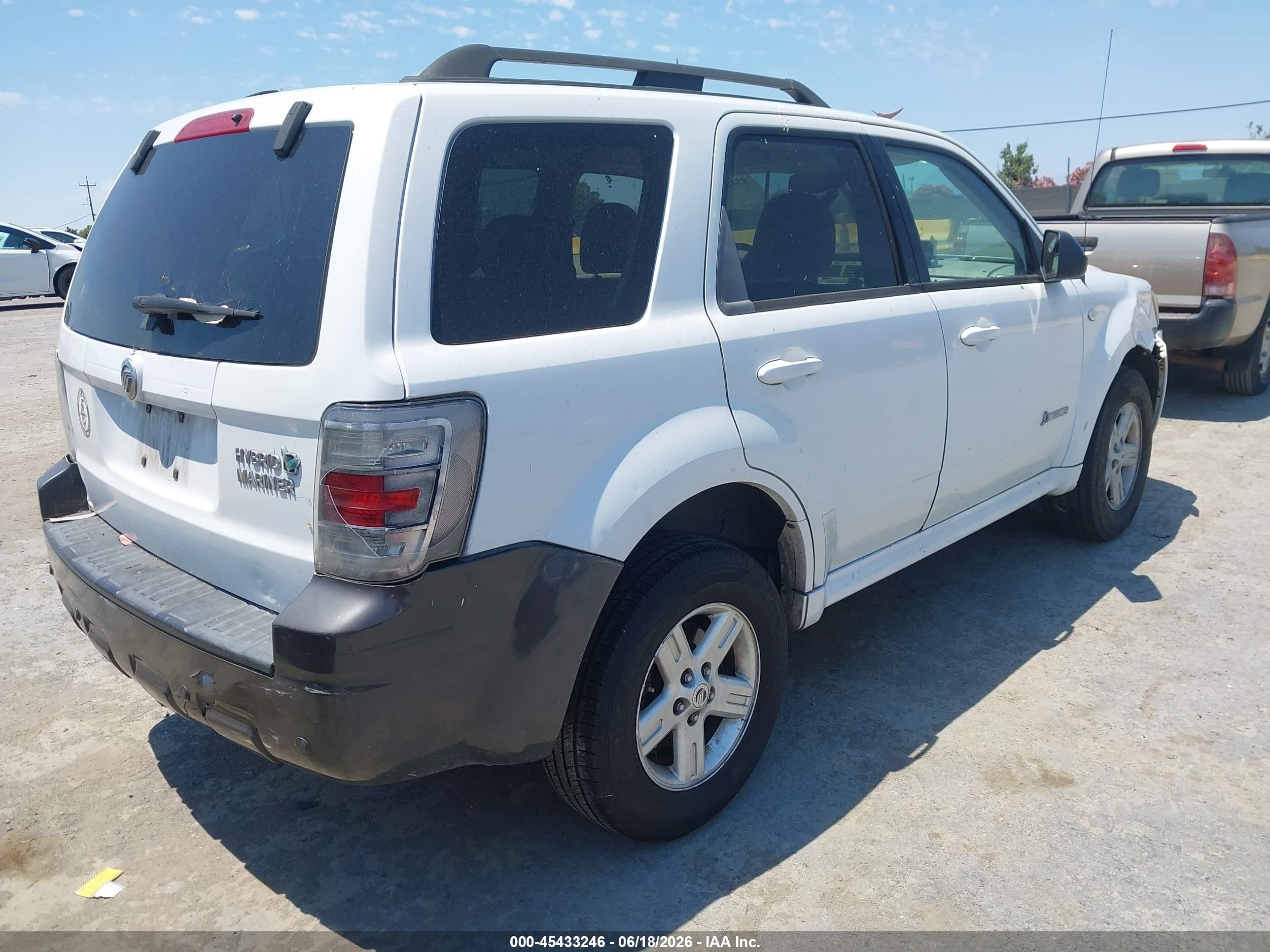 2008 Mercury Mariner VIN 4M2CU29H08KJ23474 IAAI salvage auction — Normal Wear, Clear - Dealer Only (California), sold $125 on 2026-07-09 (photo 4)