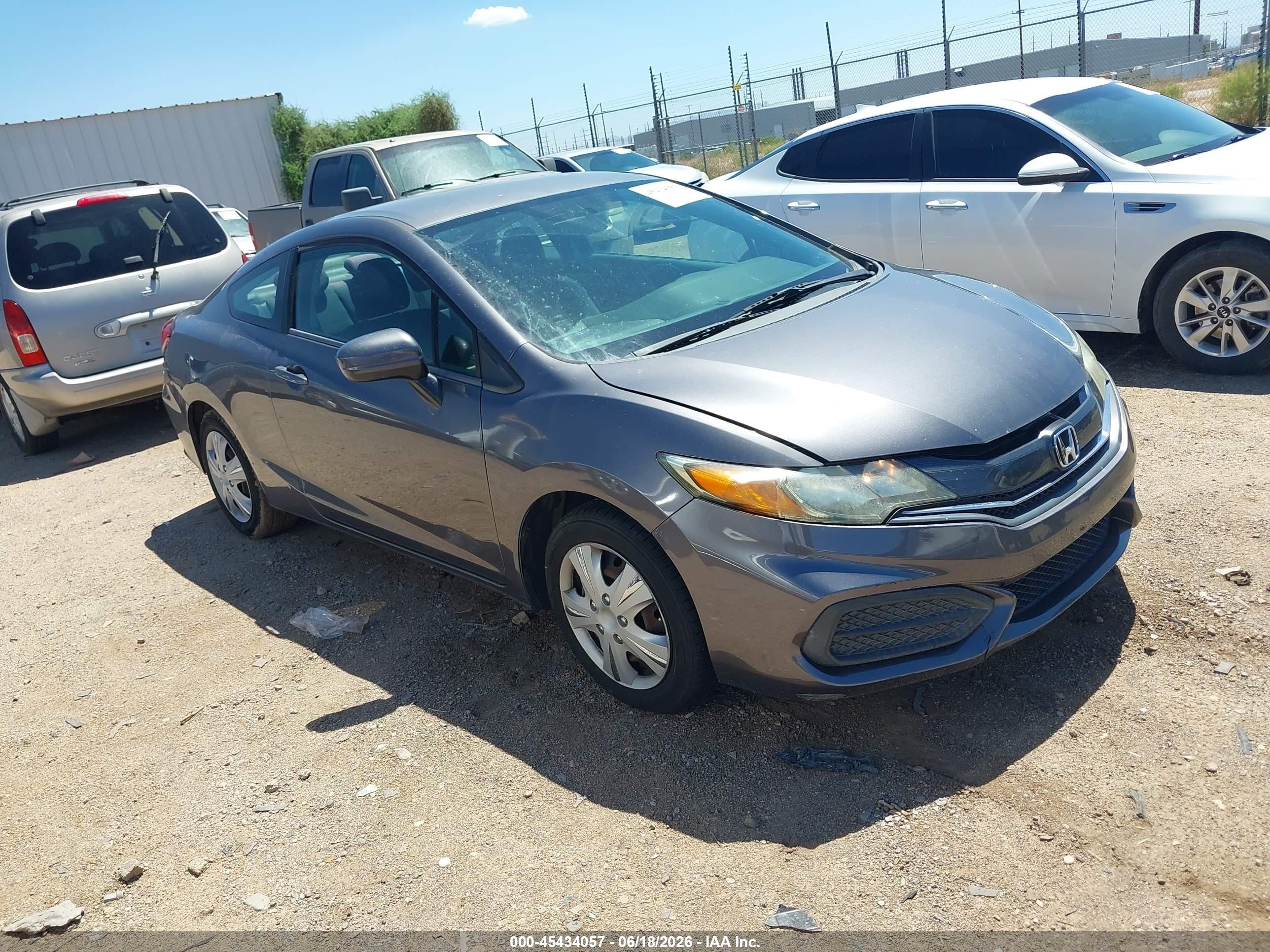 2015 Honda Civic VIN 2HGFG3B50FH516350 IAAI salvage auction — Normal Wear, Clear-Dealer Only (Arizona), sold $1,725 on 2026-07-02 (photo 1)
