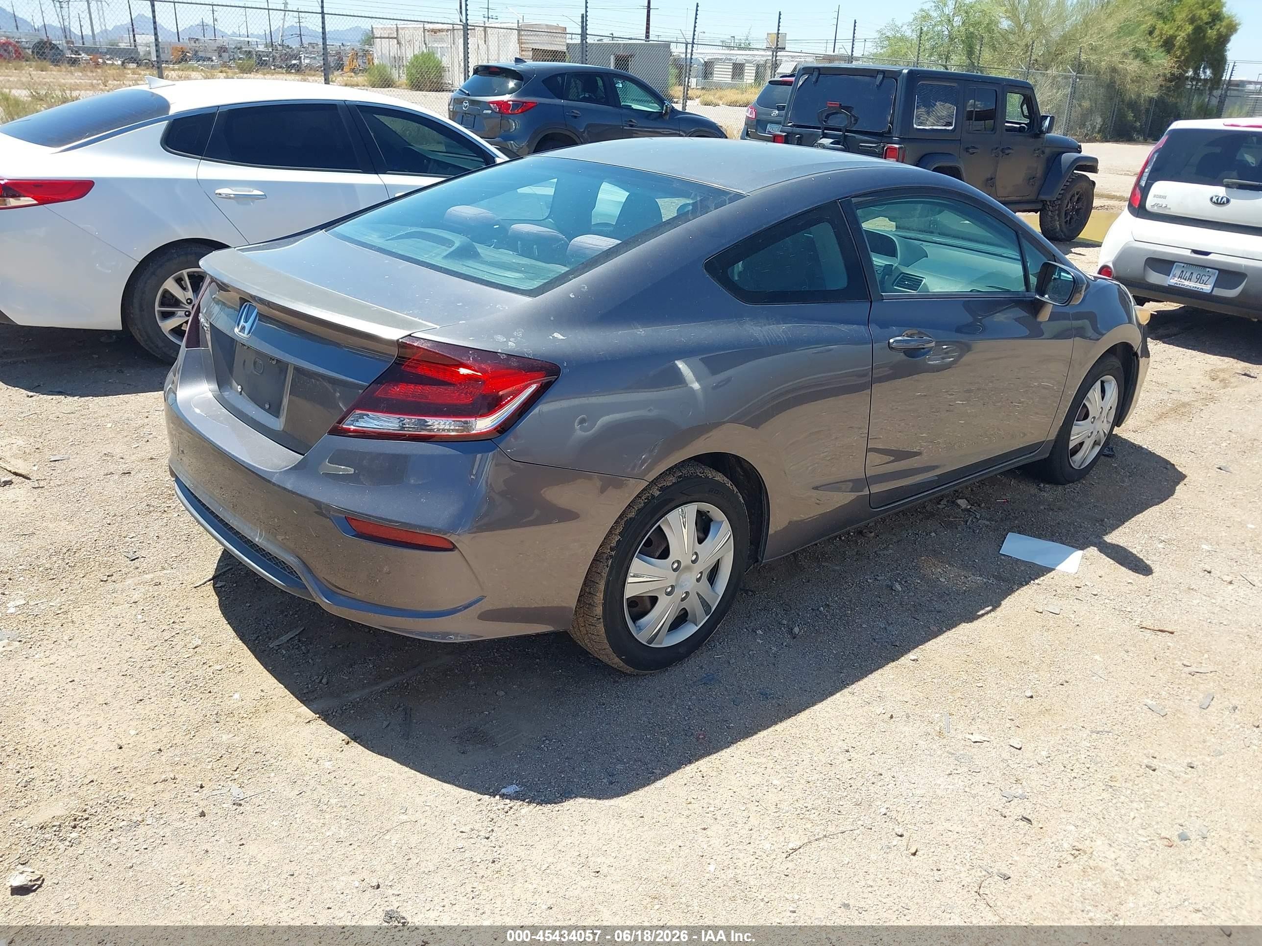 2015 Honda Civic VIN 2HGFG3B50FH516350 IAAI salvage auction — Normal Wear, Clear-Dealer Only (Arizona), sold $1,725 on 2026-07-02 (photo 4)
