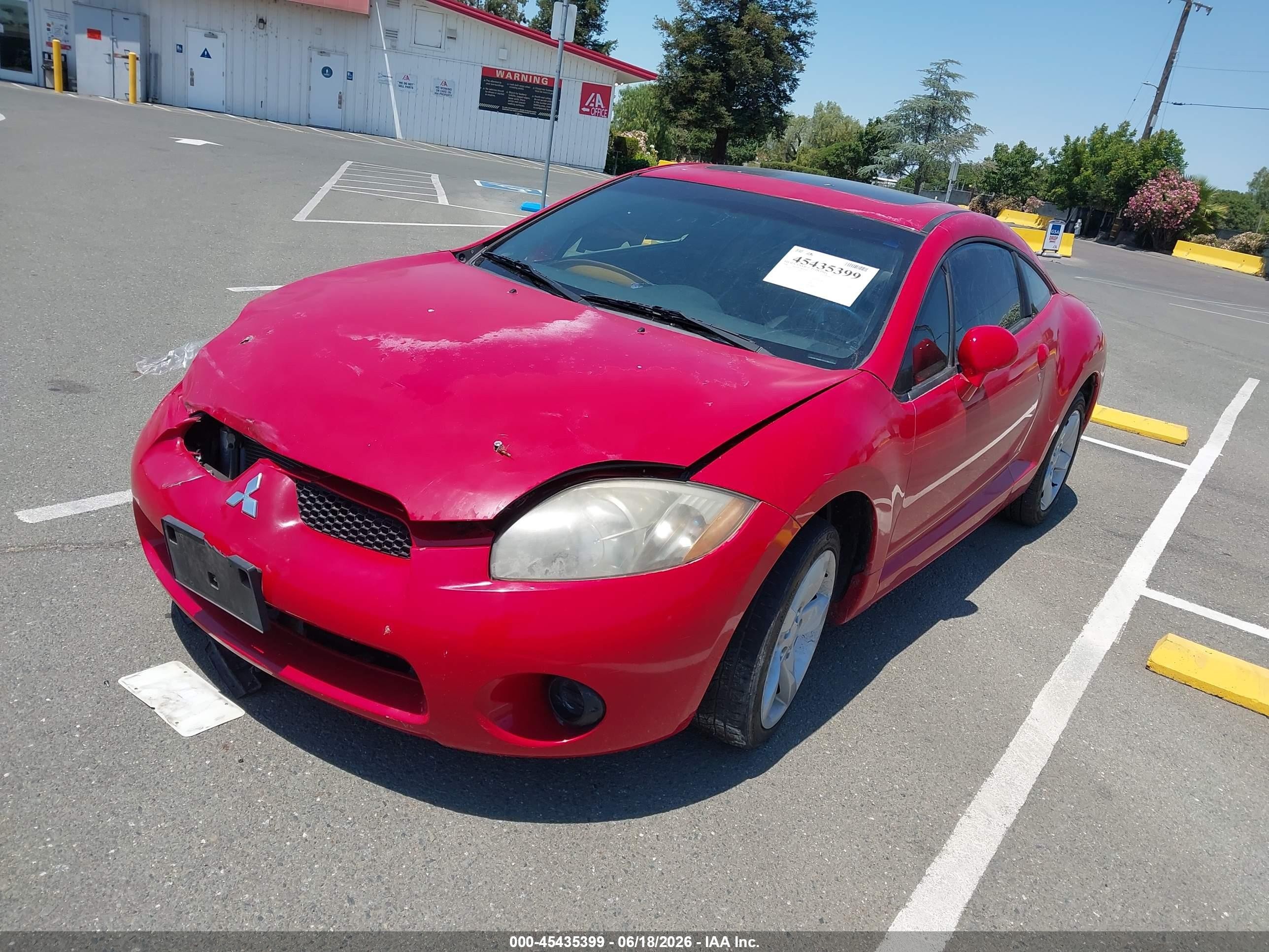 2006 Mitsubishi Eclipse VIN 4A3AK24F06E006625 IAAI salvage auction — Unknown, Lien Papers (California), sold $275 on 2026-07-09 (photo 2)