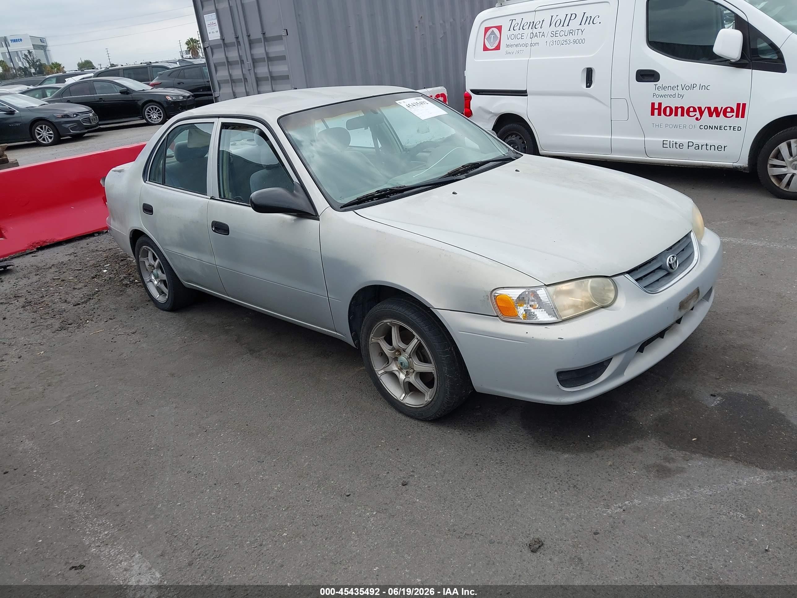 2001 Toyota Corolla VIN 1NXBR12EX1Z445042 IAAI salvage auction — Normal Wear, Clear - Dealer Only (California), sold $650 on 2026-07-02 (photo 1)