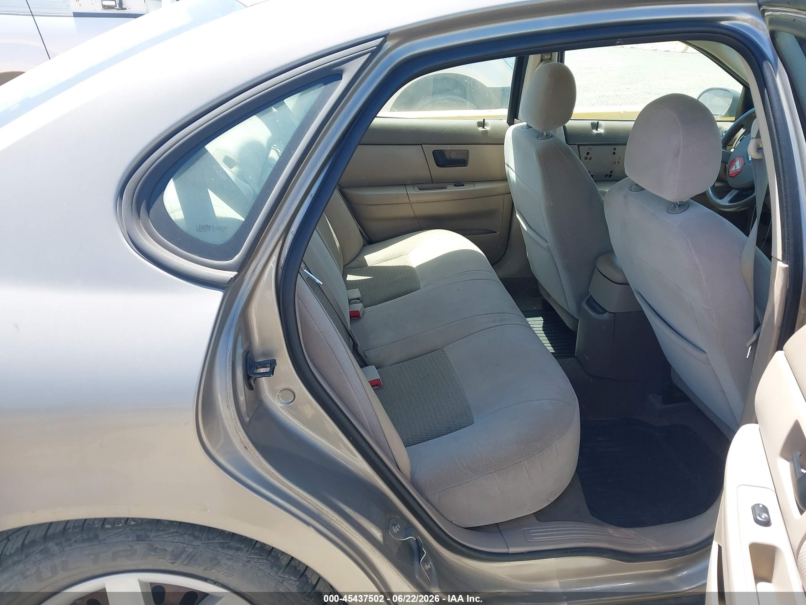 2007 Ford Taurus VIN 1FAFP53U87A145220 IAAI salvage auction — Normal Wear, Clear (California), sold $325 on 2026-07-09 (photo 8)