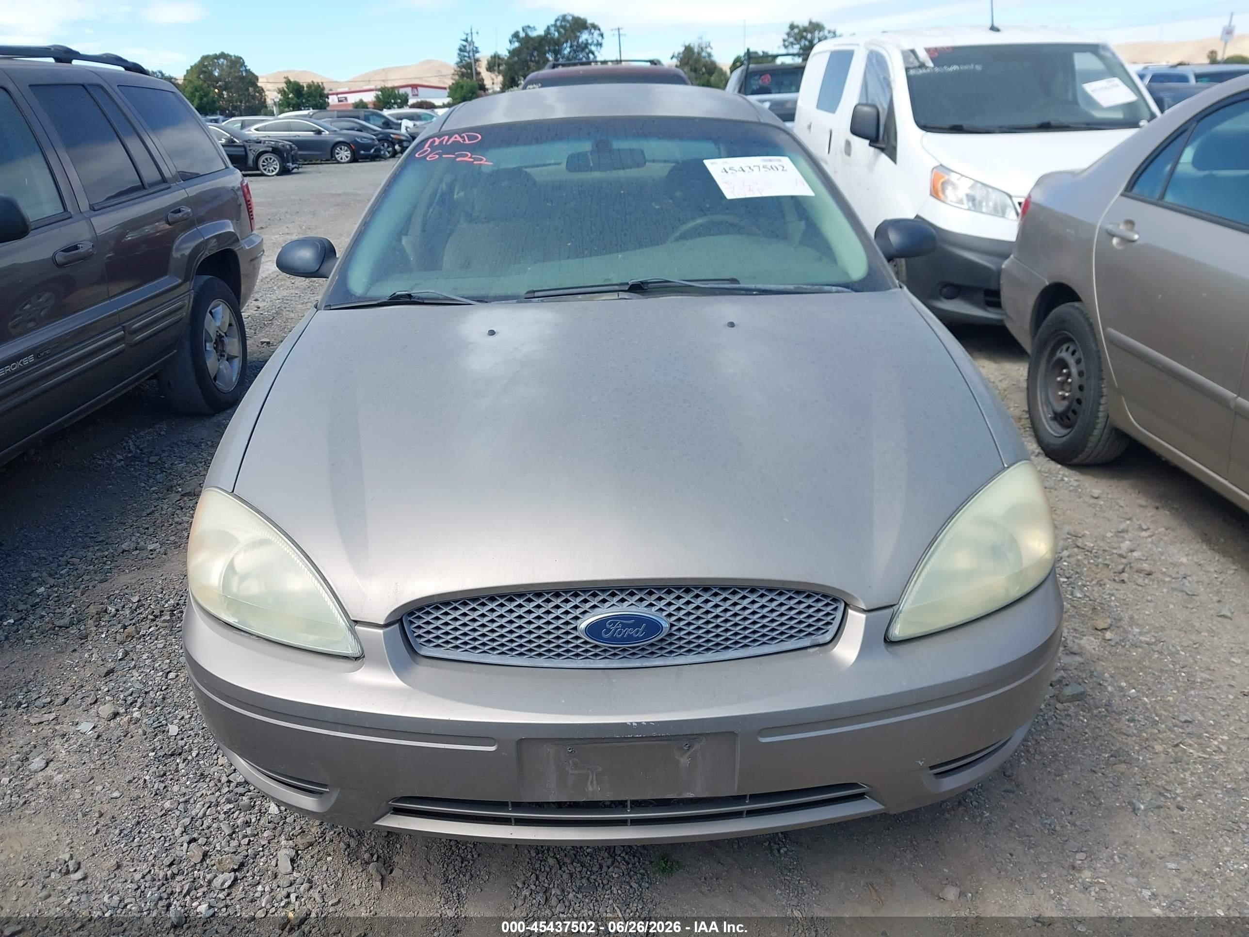 2007 Ford Taurus VIN 1FAFP53U87A145220 IAAI salvage auction — Normal Wear, Clear (California), sold $325 on 2026-07-09 (photo 6)