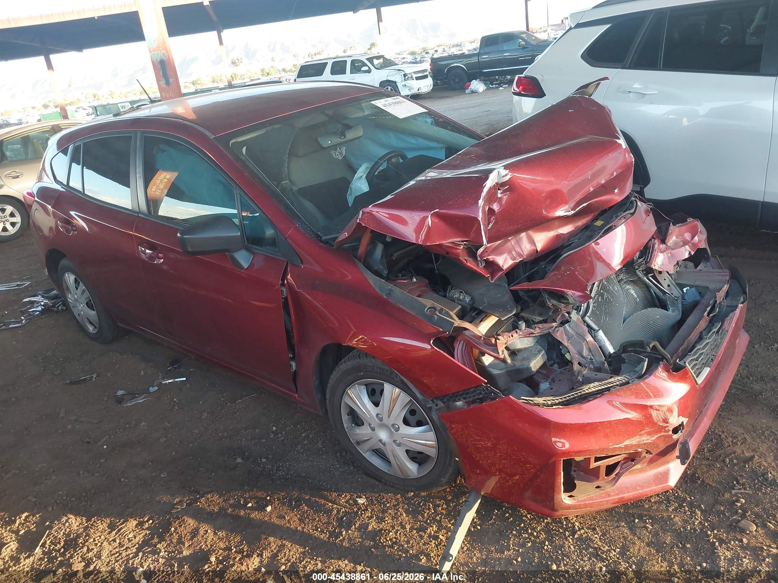 2019 Subaru Impreza VIN 4S3GTAA61K3704692 IAAI salvage auction — Front End, Salvage (Arizona), sold $1,100 on 2026-09-15 (photo 1)