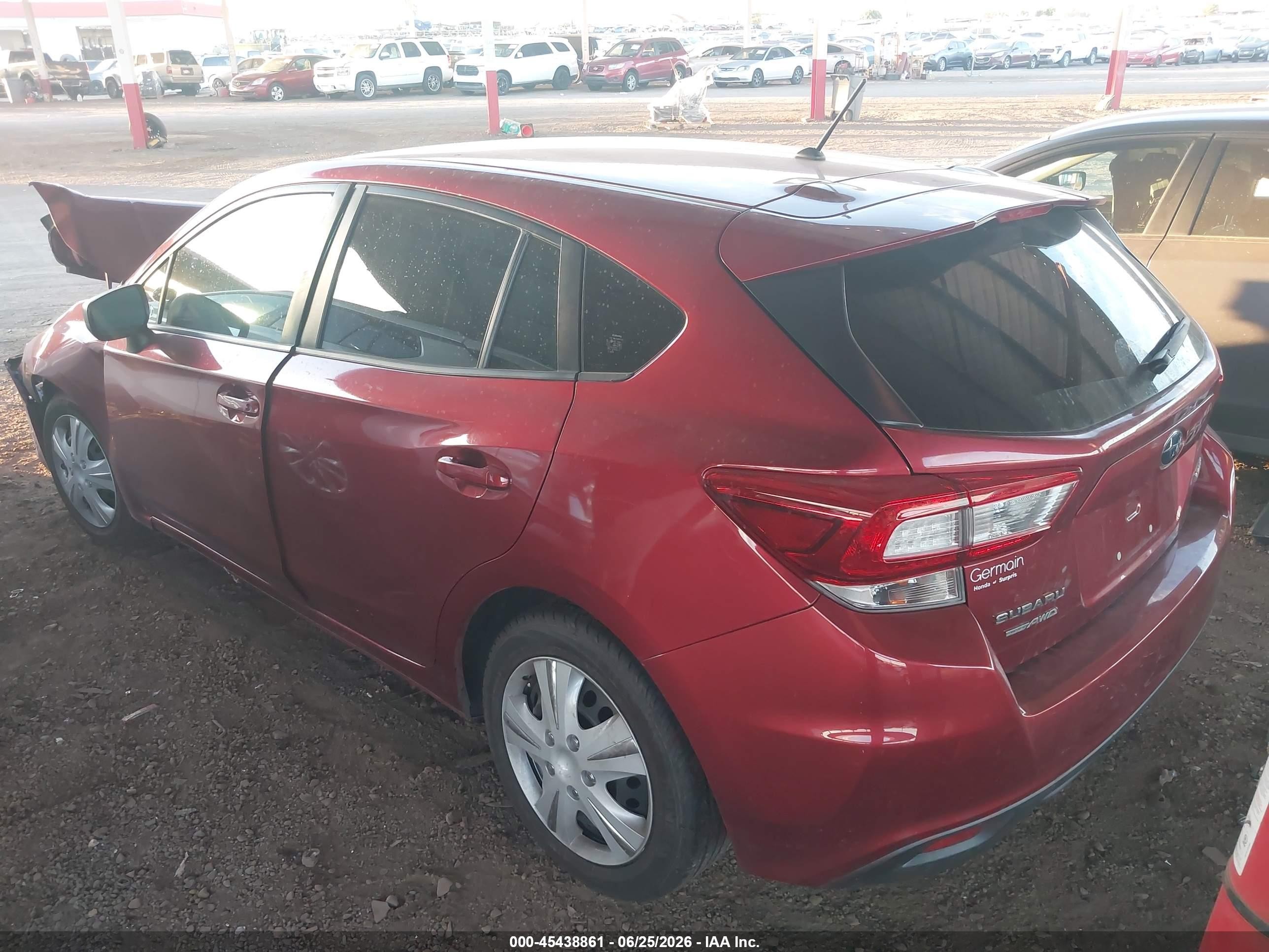 2019 Subaru Impreza VIN 4S3GTAA61K3704692 IAAI salvage auction — Front End, Salvage (Arizona), sold $1,100 on 2026-09-15 (photo 3)