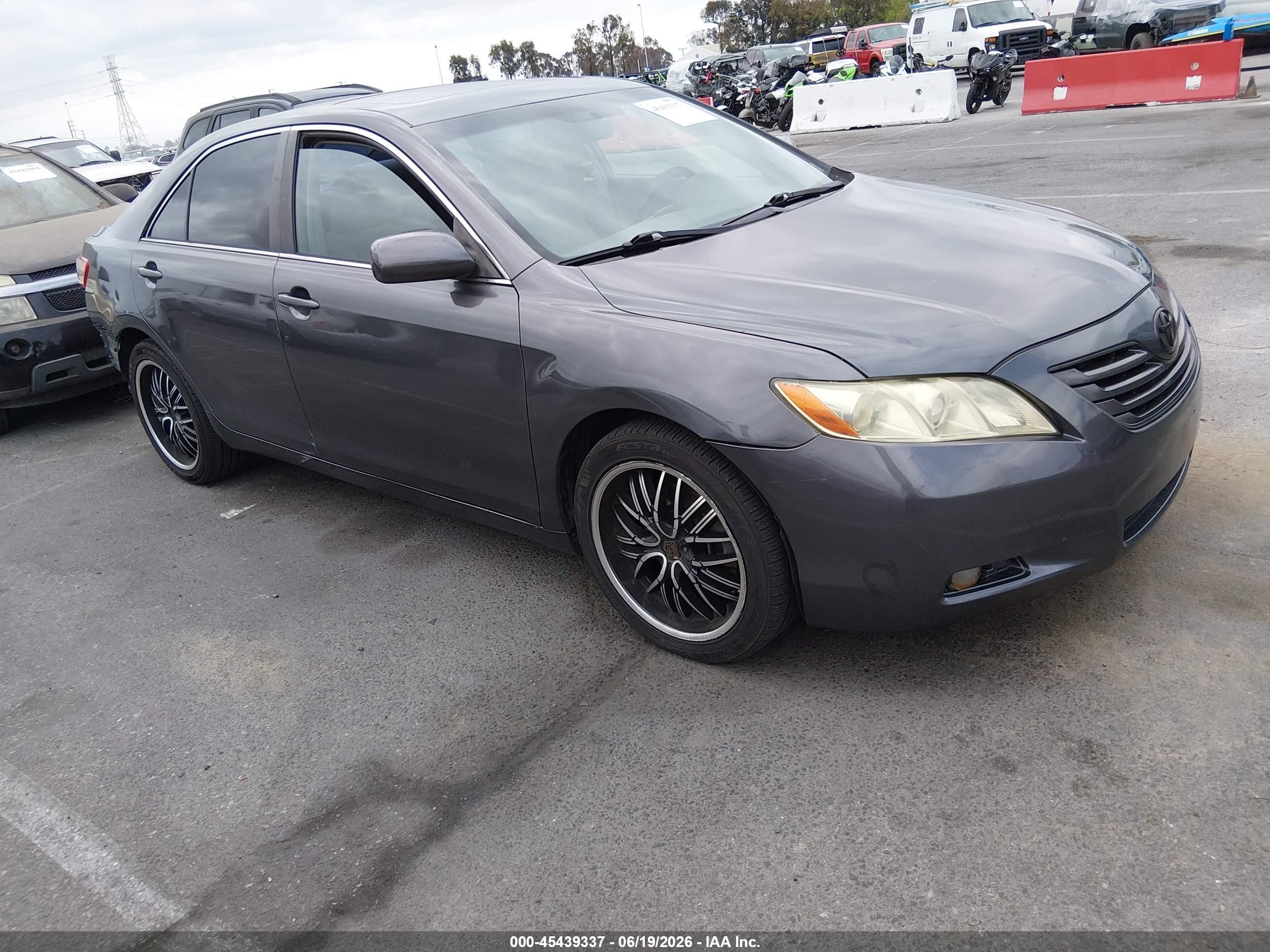 2007 Toyota Camry VIN 4T1BE46K97U657159 IAAI salvage auction — Rear End, Clear Salvage History (California), sold $550 on 2026-07-09 (photo 1)