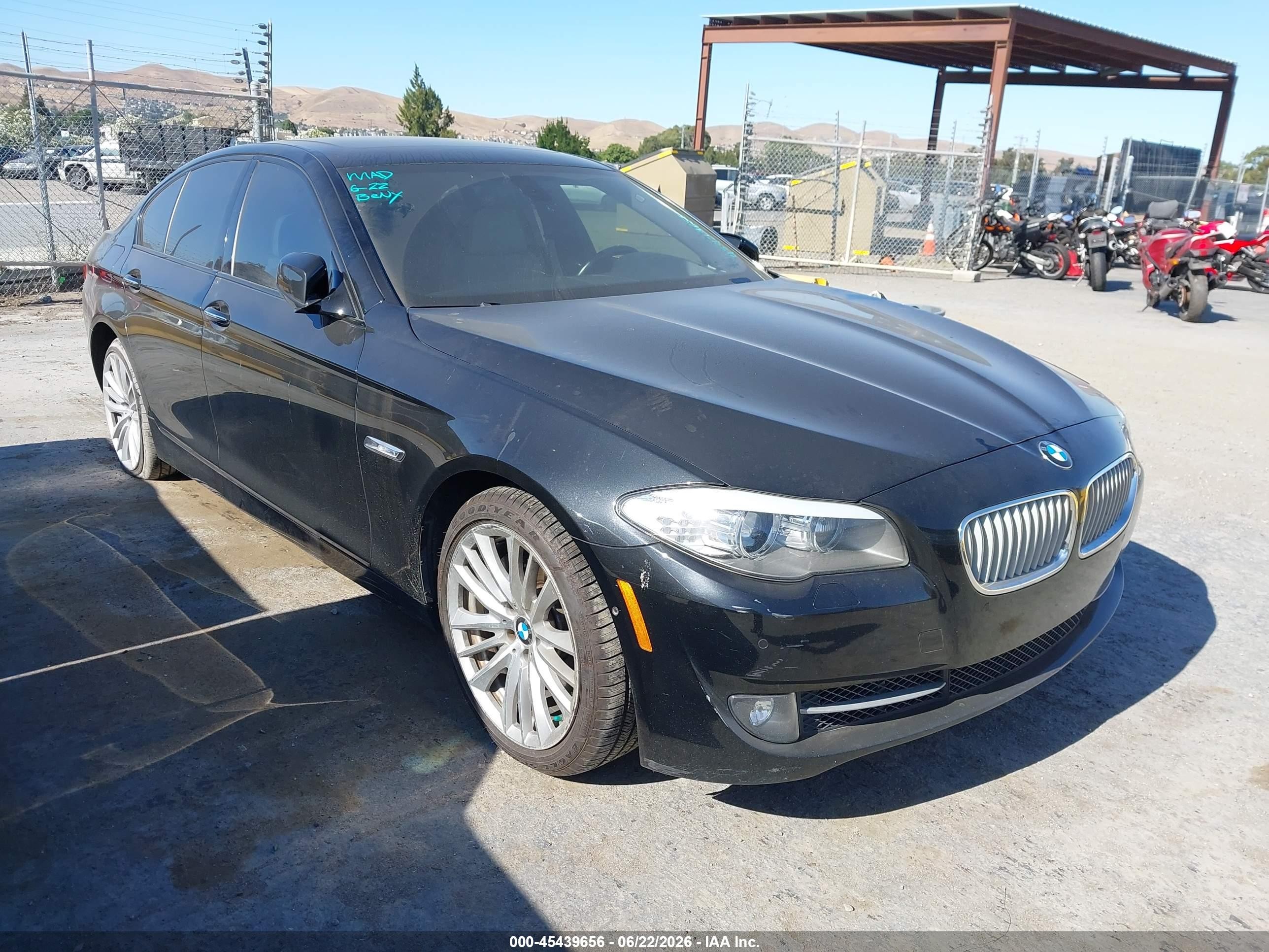 2012 BMW 5 Series VIN WBAFR9C51CDV58588 IAAI salvage auction — Normal Wear, Clear - Dealer Only (California), sold $600 on 2026-07-02 (photo 1)