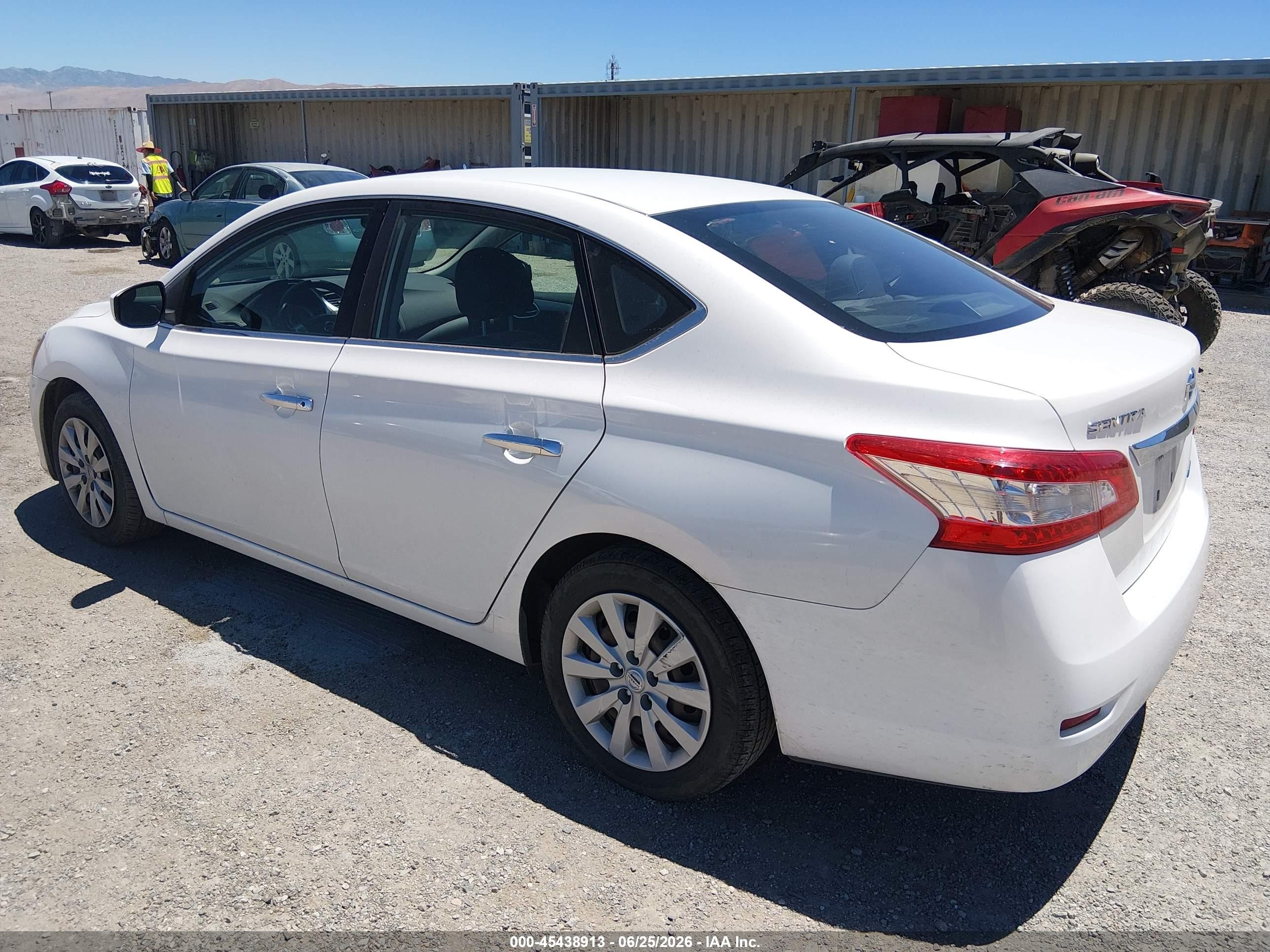 2013 Nissan Sentra VIN 3N1AB7AP4DL720285 IAAI salvage auction — Normal Wear, Clear (California), sold $400 on 2026-07-09 (photo 3)