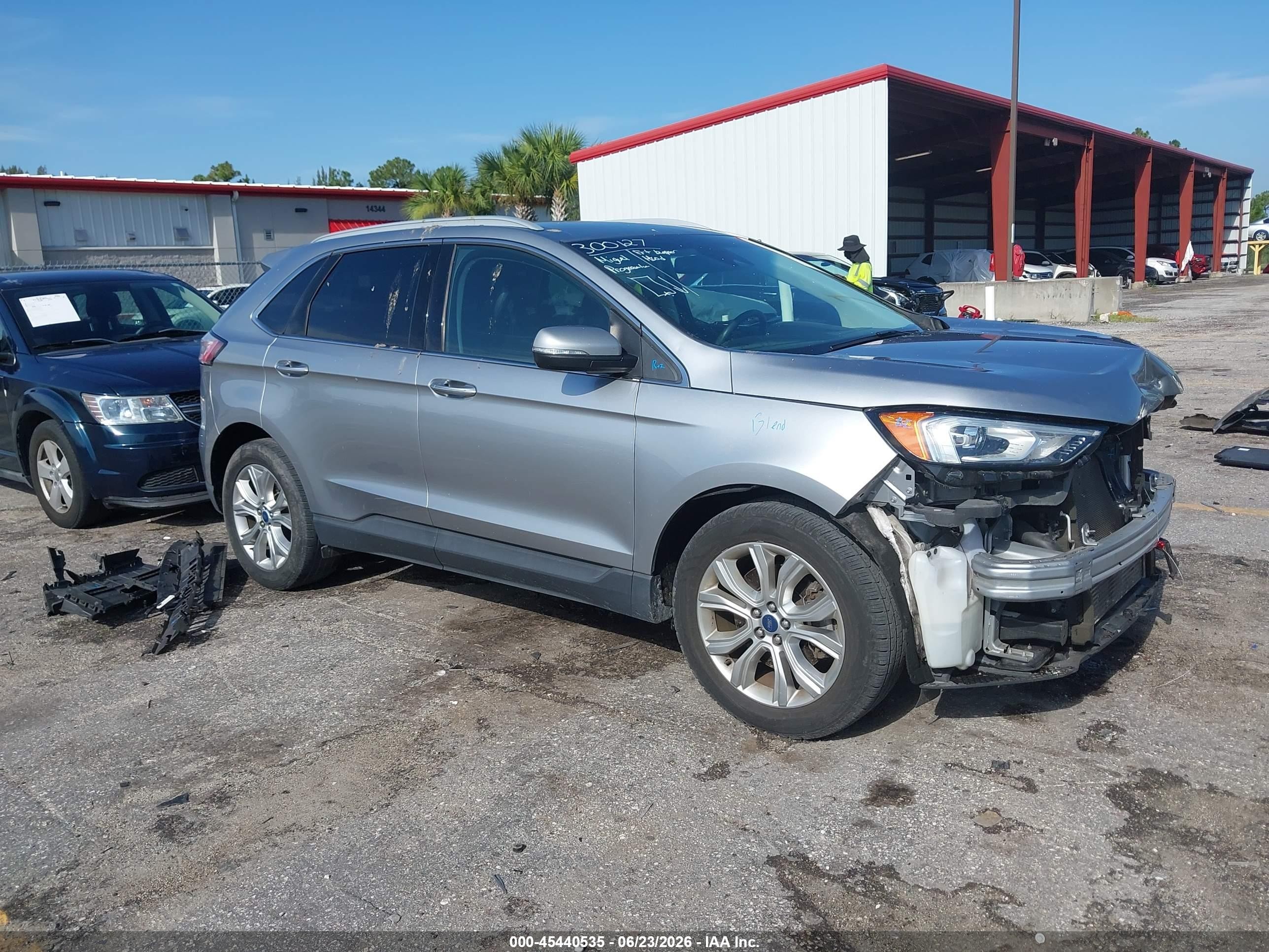 2020 Ford Edge VIN 2FMPK4K96LBA71763 IAAI salvage auction — Front End, Rebuildable (Florida), sold $5,300 on 2026-07-09 (photo 1)