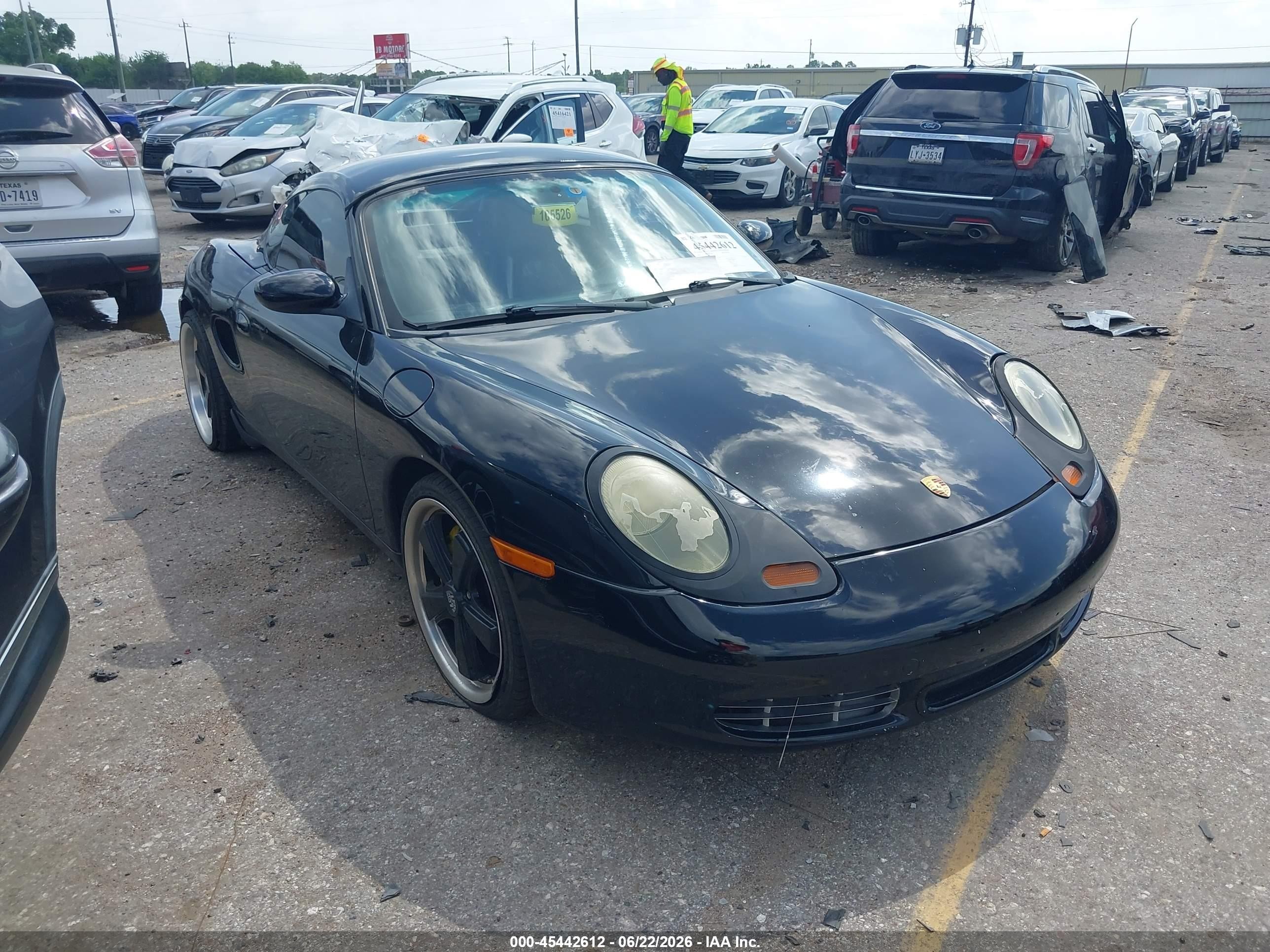 2002 Porsche Boxster VIN WP0CB29872U662939 IAAI salvage auction — Rear End, Original (Texas), sold $2,800 on 2026-09-09 (photo 1)