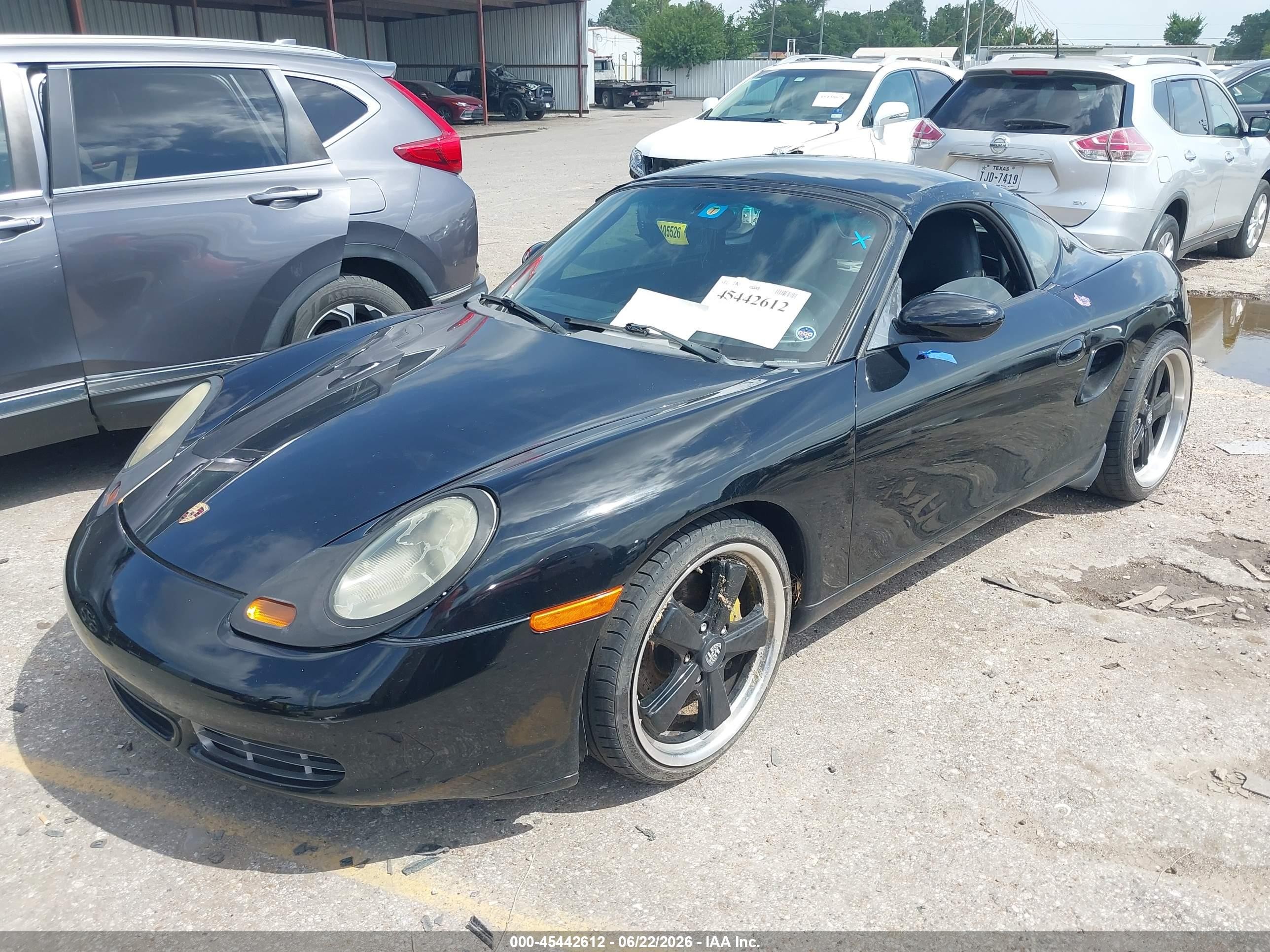 2002 Porsche Boxster VIN WP0CB29872U662939 IAAI salvage auction — Rear End, Original (Texas), sold $2,800 on 2026-09-09 (photo 2)