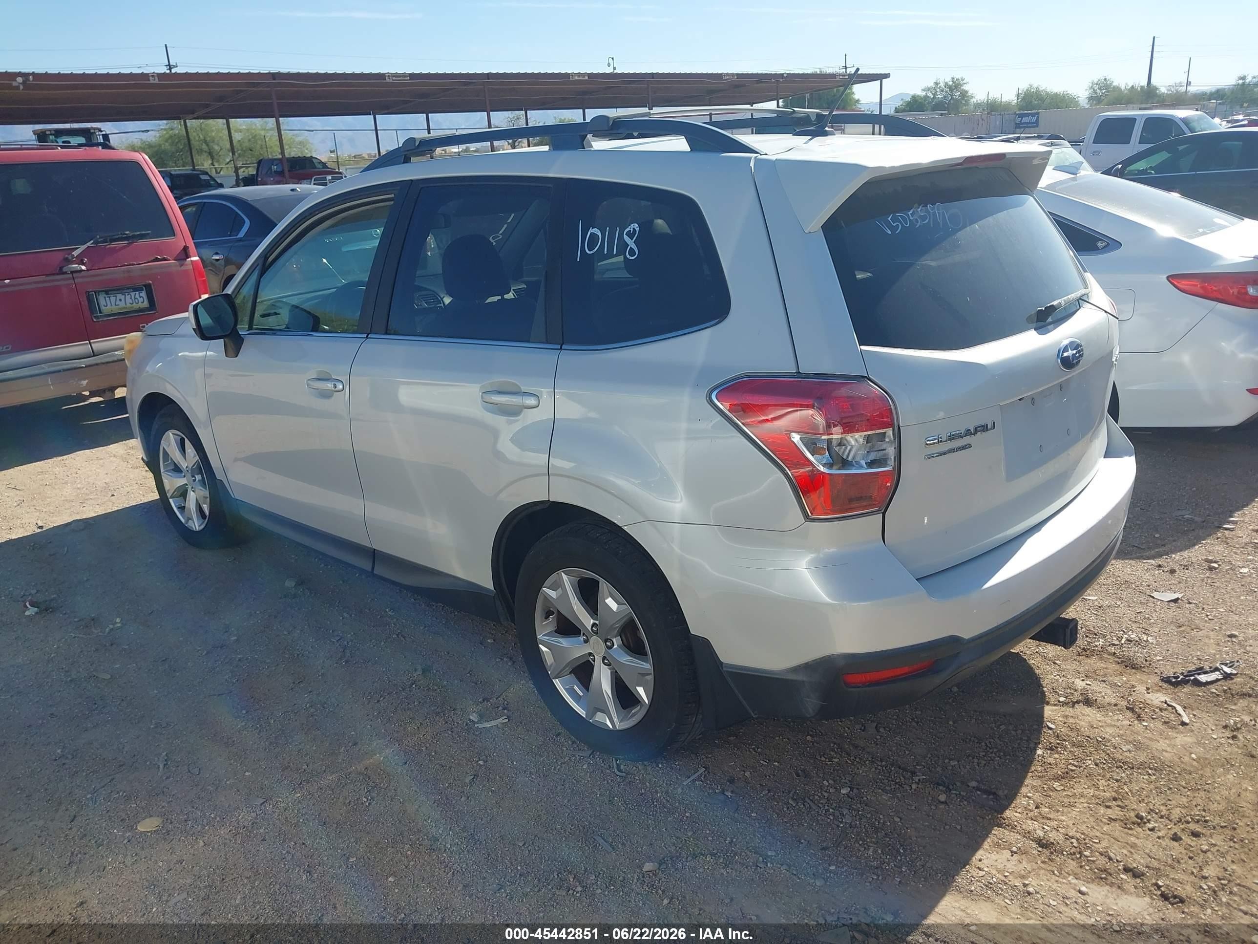 2014 Subaru Forester VIN JF2SJAJC6EH422059 IAAI salvage auction — Normal Wear, Clear-Dealer Only (Arizona), sold $725 on 2026-07-02 (photo 3)