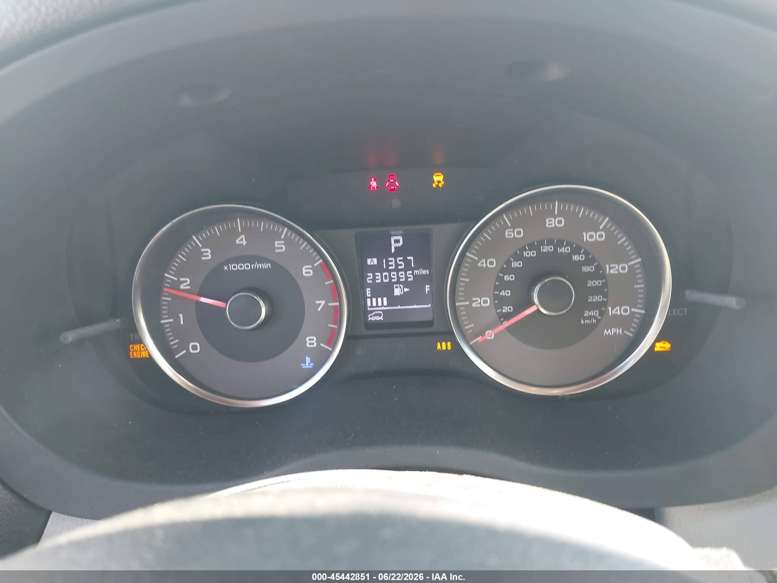 2014 Subaru Forester VIN JF2SJAJC6EH422059 IAAI salvage auction — Normal Wear, Clear-Dealer Only (Arizona), sold $725 on 2026-07-02 (photo 7)