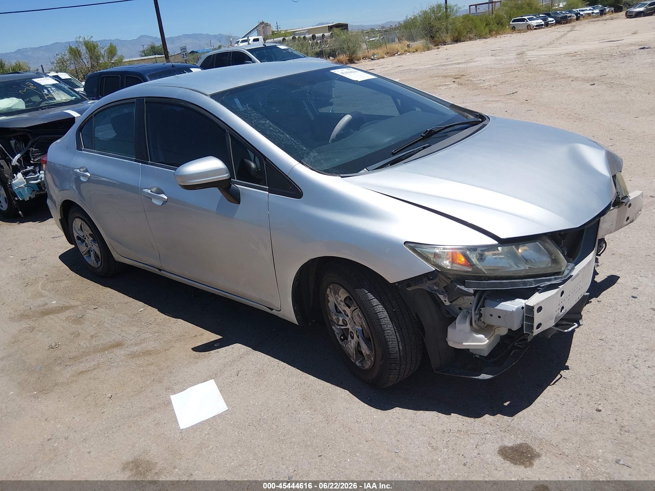 2015 Honda Civic VIN 2HGFB2F54FH553470 IAAI salvage auction — Front End, Salvage (Arizona), sold $2,700 on 2026-07-09 (photo 1)