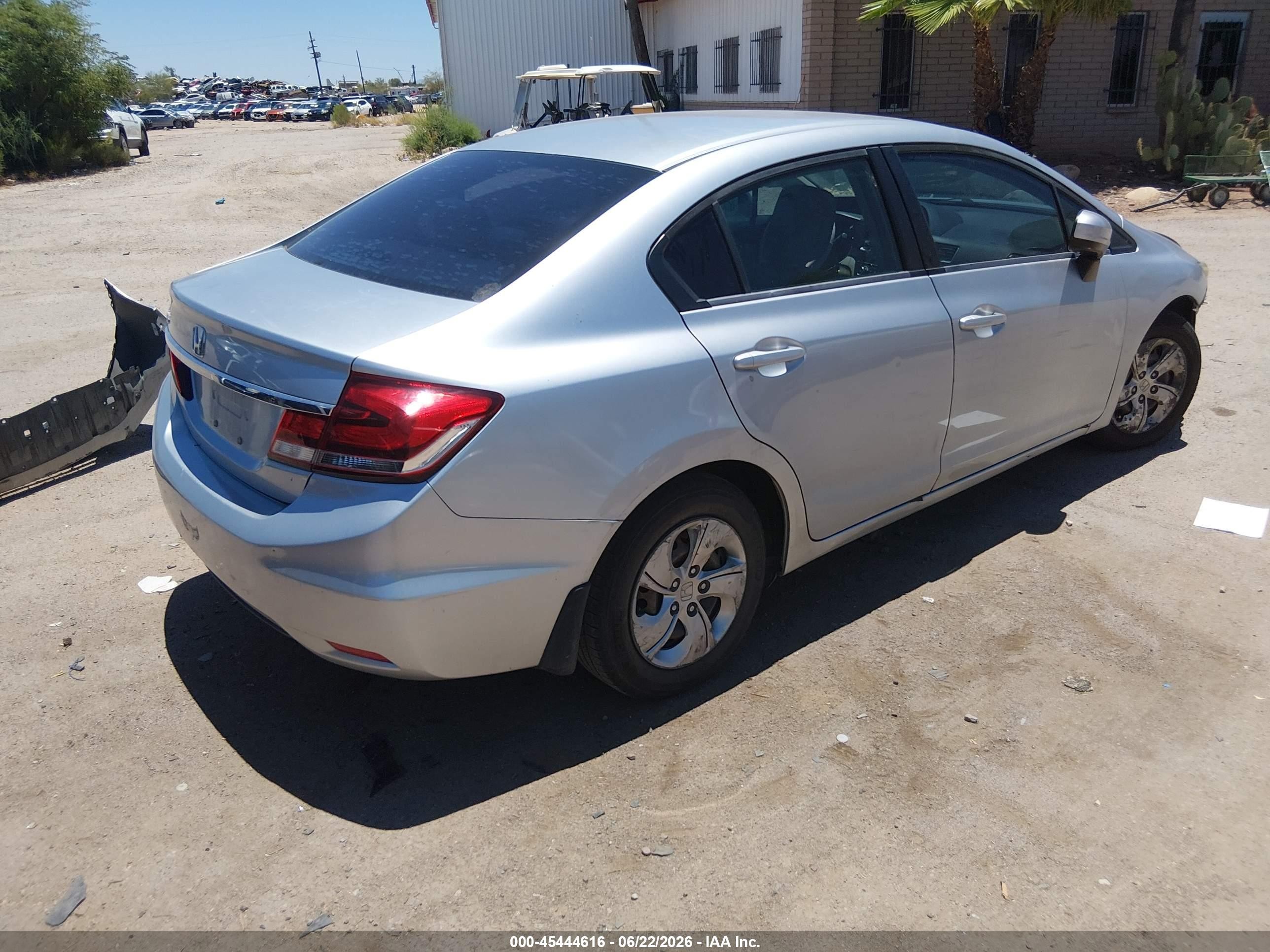2015 Honda Civic VIN 2HGFB2F54FH553470 IAAI salvage auction — Front End, Salvage (Arizona), sold $2,700 on 2026-07-09 (photo 4)