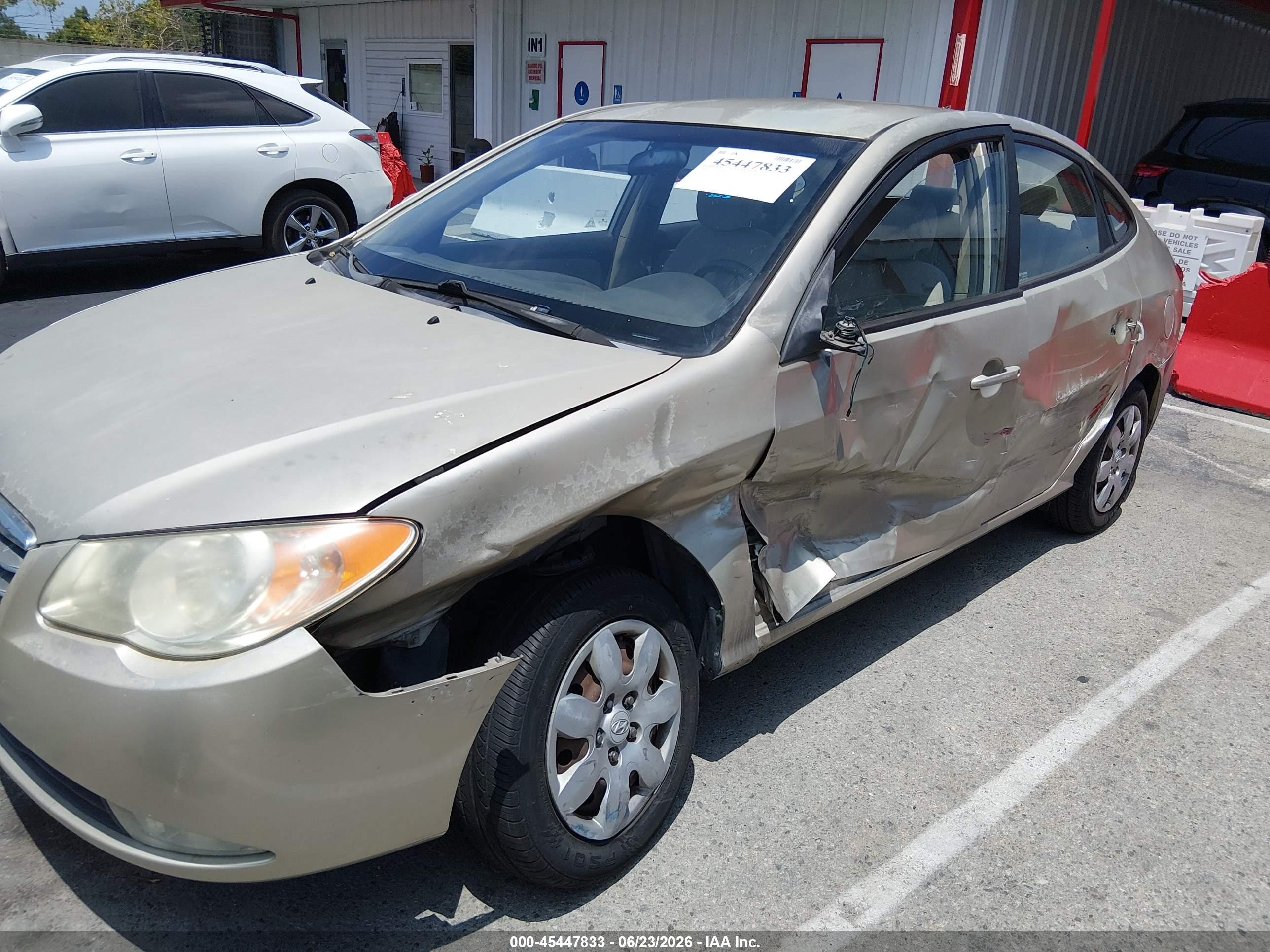 2008 Hyundai Elantra VIN KMHDU46D78U277901 IAAI salvage auction — Normal Wear, Salvage (California), sold $550 on 2026-07-09 (photo 6)