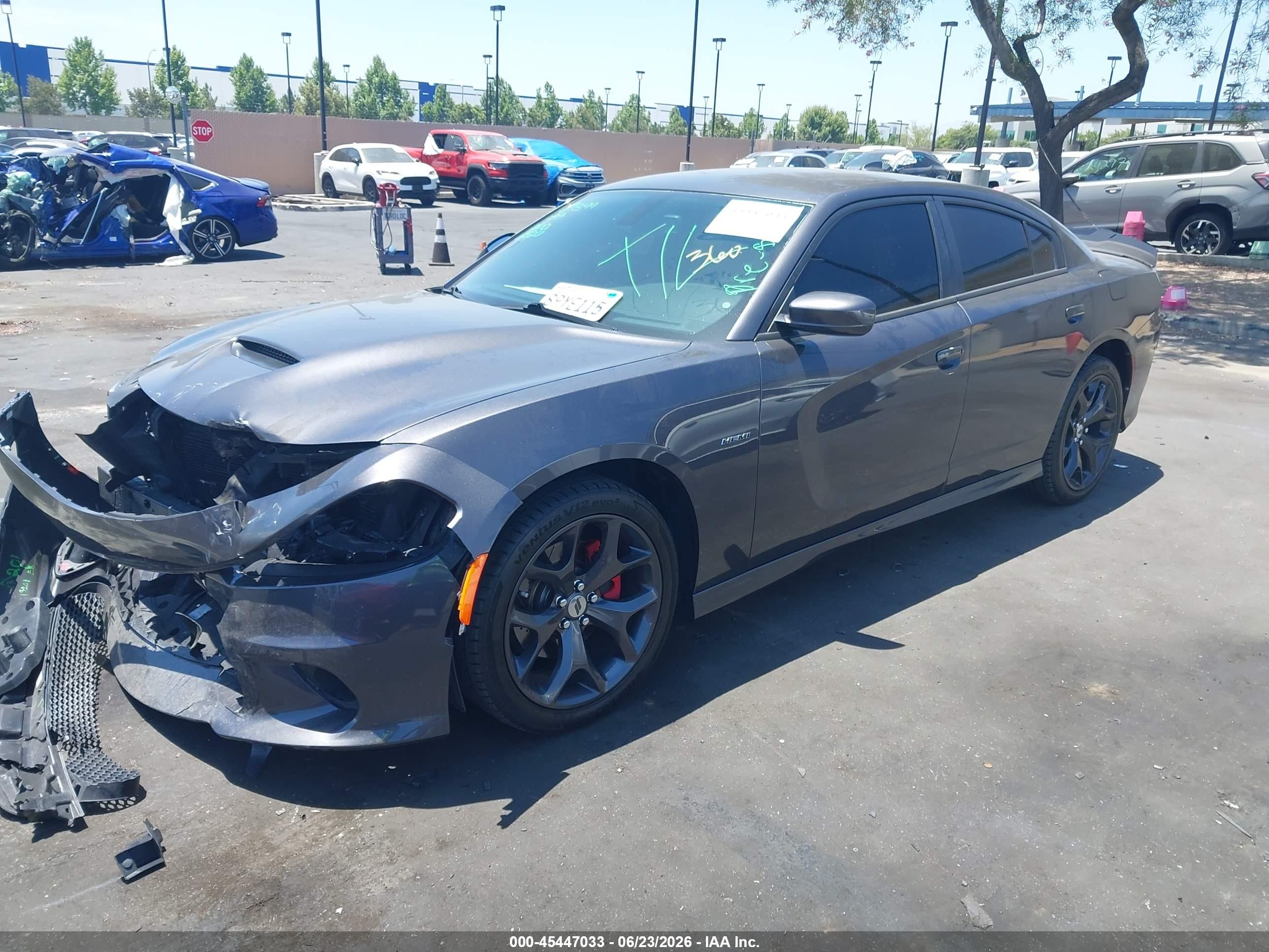 2019 Dodge Charger VIN 2C3CDXCT8KH598020 IAAI salvage auction — Front End, Salvage Certificate (California), sold $6,950 on 2026-07-10 (photo 2)