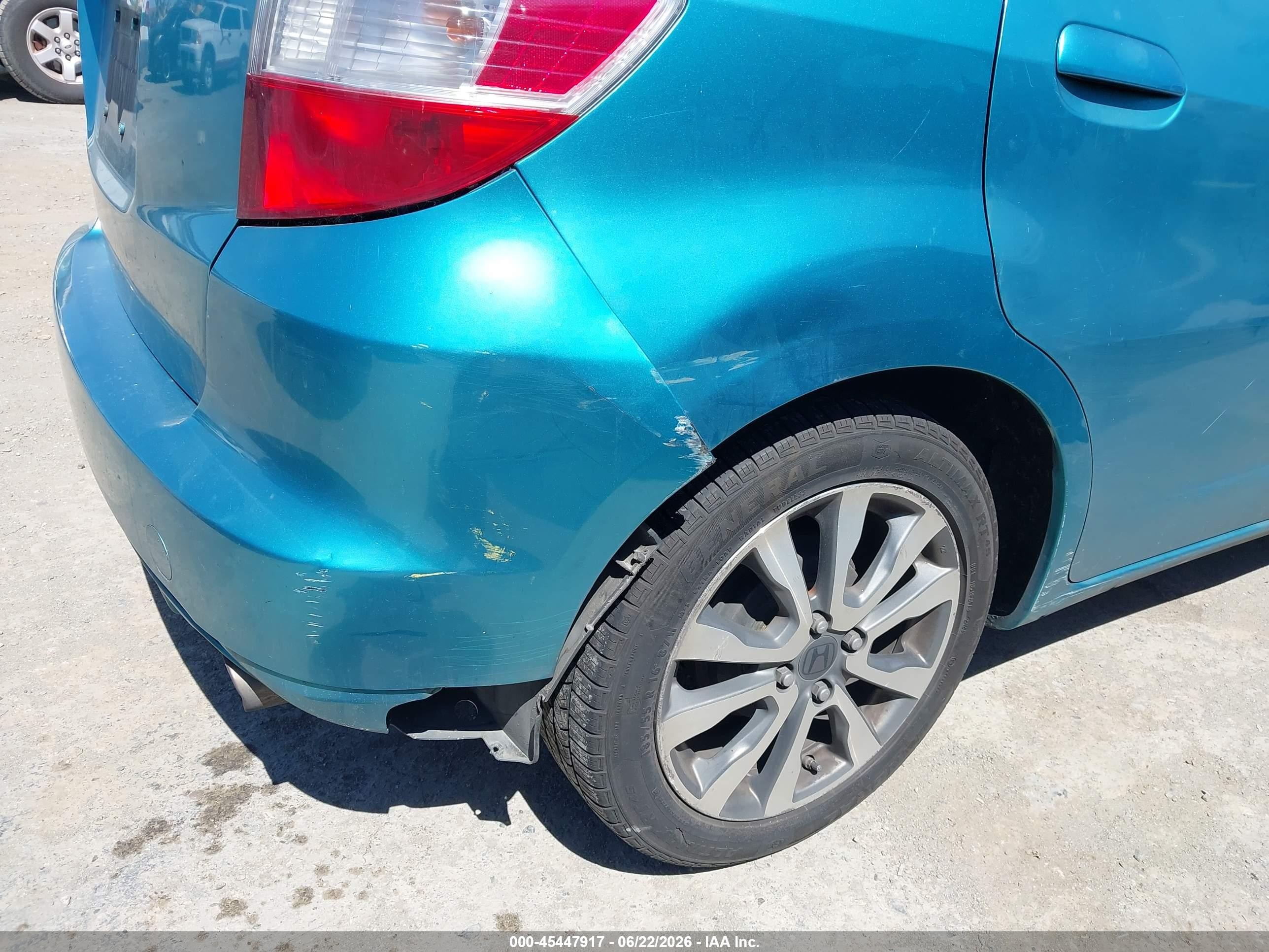 2013 Honda Fit VIN JHMGE8H56DC050578 IAAI salvage auction — Normal Wear, Clear - Dealer Only (California), sold $475 on 2026-07-09 (photo 6)
