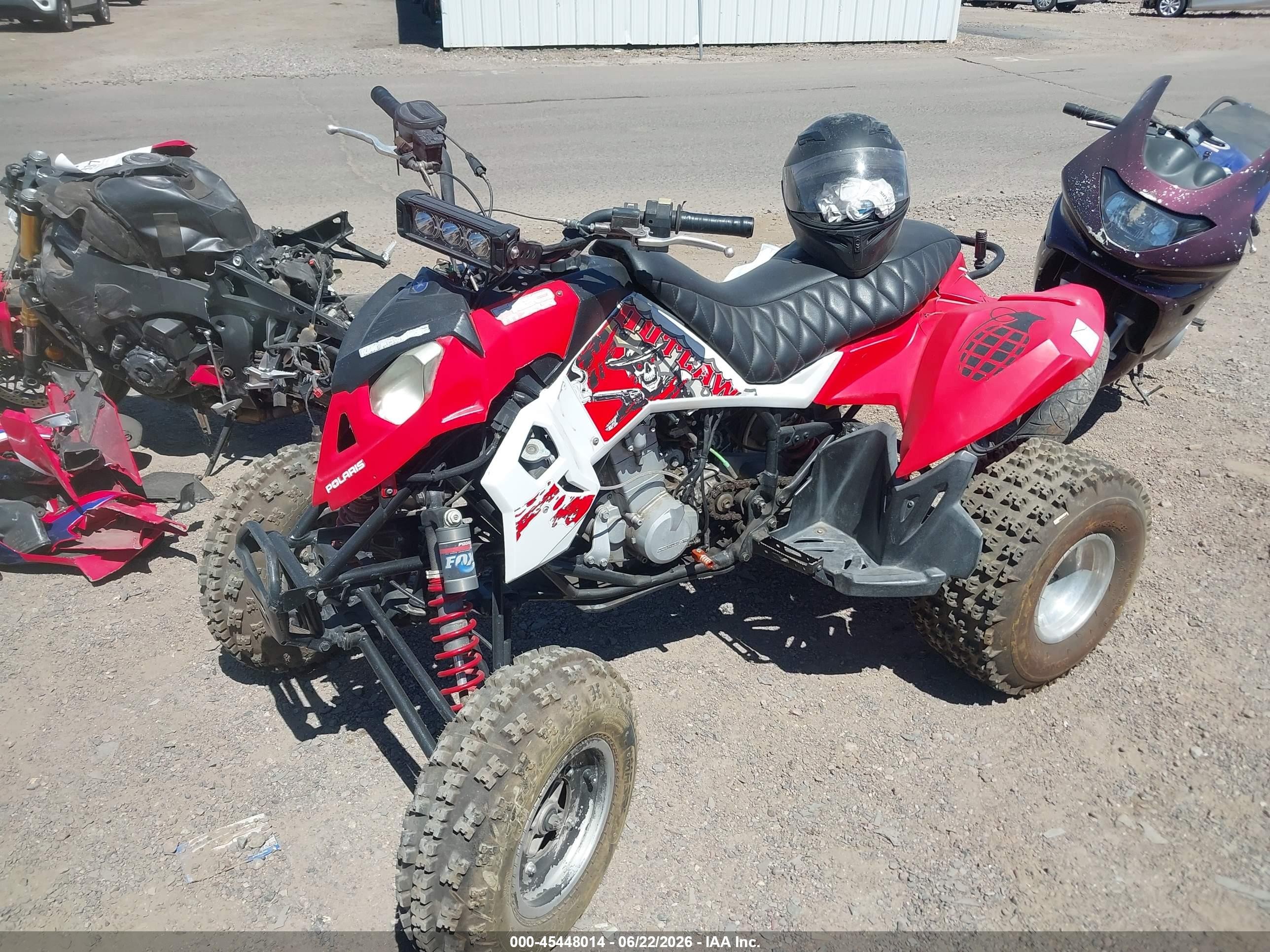 2008 Polaris OUTLAW VIN 4XAGJ45A28B306385 IAAI salvage auction — Unknown, Clear (Arizona), sold $800 on 2026-07-07 (photo 2)