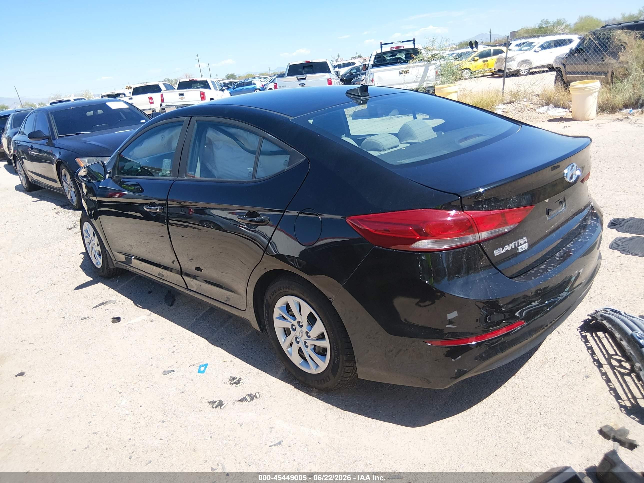 2017 Hyundai Elantra VIN KMHD74LF8HU422229 IAAI salvage auction — Front End, Salvage (Arizona), sold $525 on 2026-07-09 (photo 3)