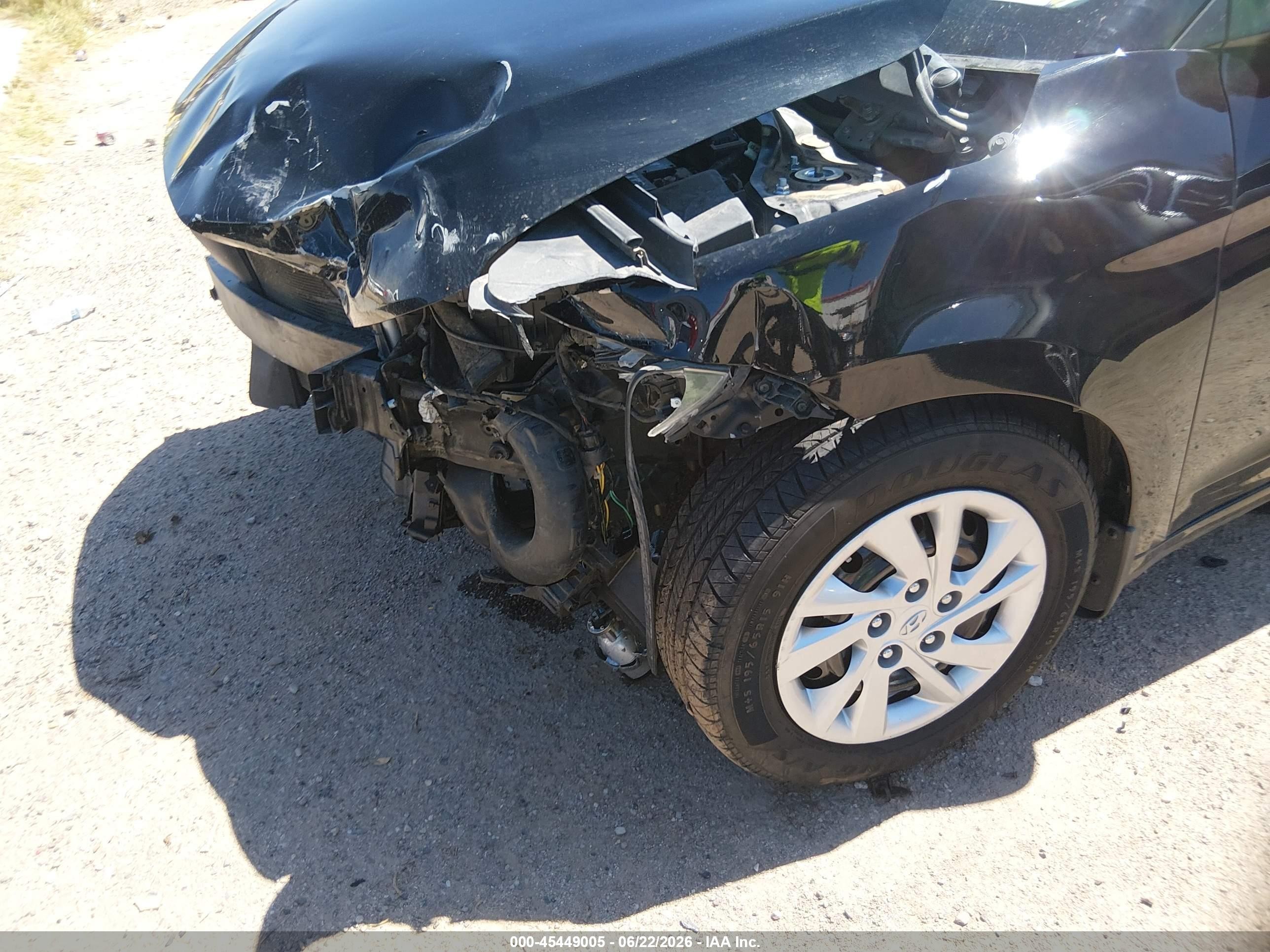 2017 Hyundai Elantra VIN KMHD74LF8HU422229 IAAI salvage auction — Front End, Salvage (Arizona), sold $525 on 2026-07-09 (photo 6)