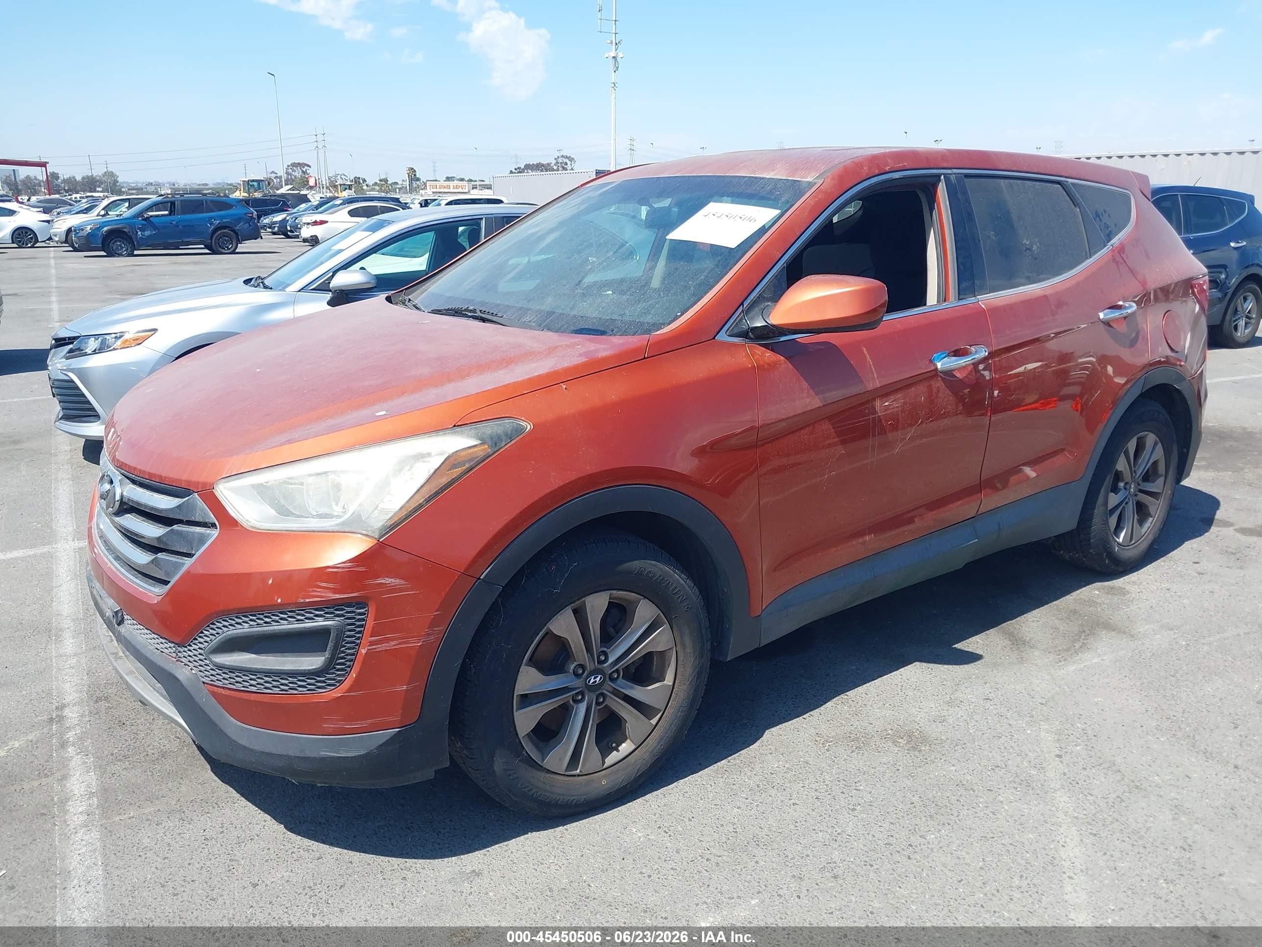 2016 Hyundai Santa Fe VIN 5XYZT3LBXGG326468 IAAI salvage auction — Normal Wear, Clear - Dealer Only (California), sold $350 on 2026-07-02 (photo 2)
