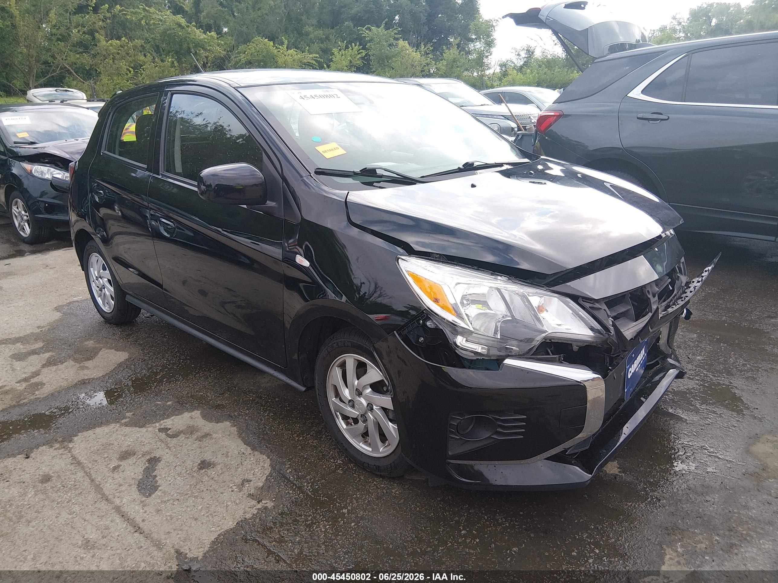 2022 Mitsubishi Mirage VIN ML32AUHJ0NH001512 IAAI salvage auction — Front End, Salvage (Kansas), sold $1,550 on 2026-09-03 (photo 1)