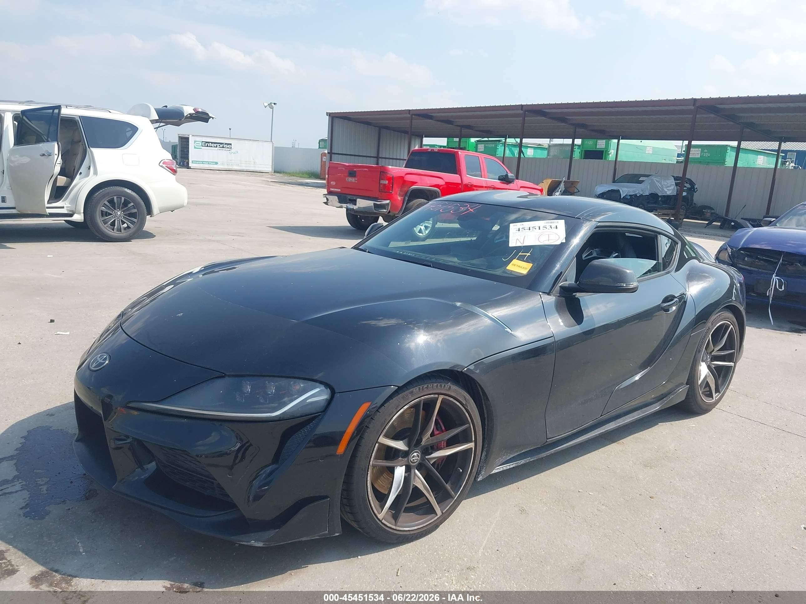2021 Toyota Supra VIN WZ1DB0C02MW039569 IAAI salvage auction — Water/Flood, Salvage (Texas), sold $21,300 on 2026-08-12 (photo 2)