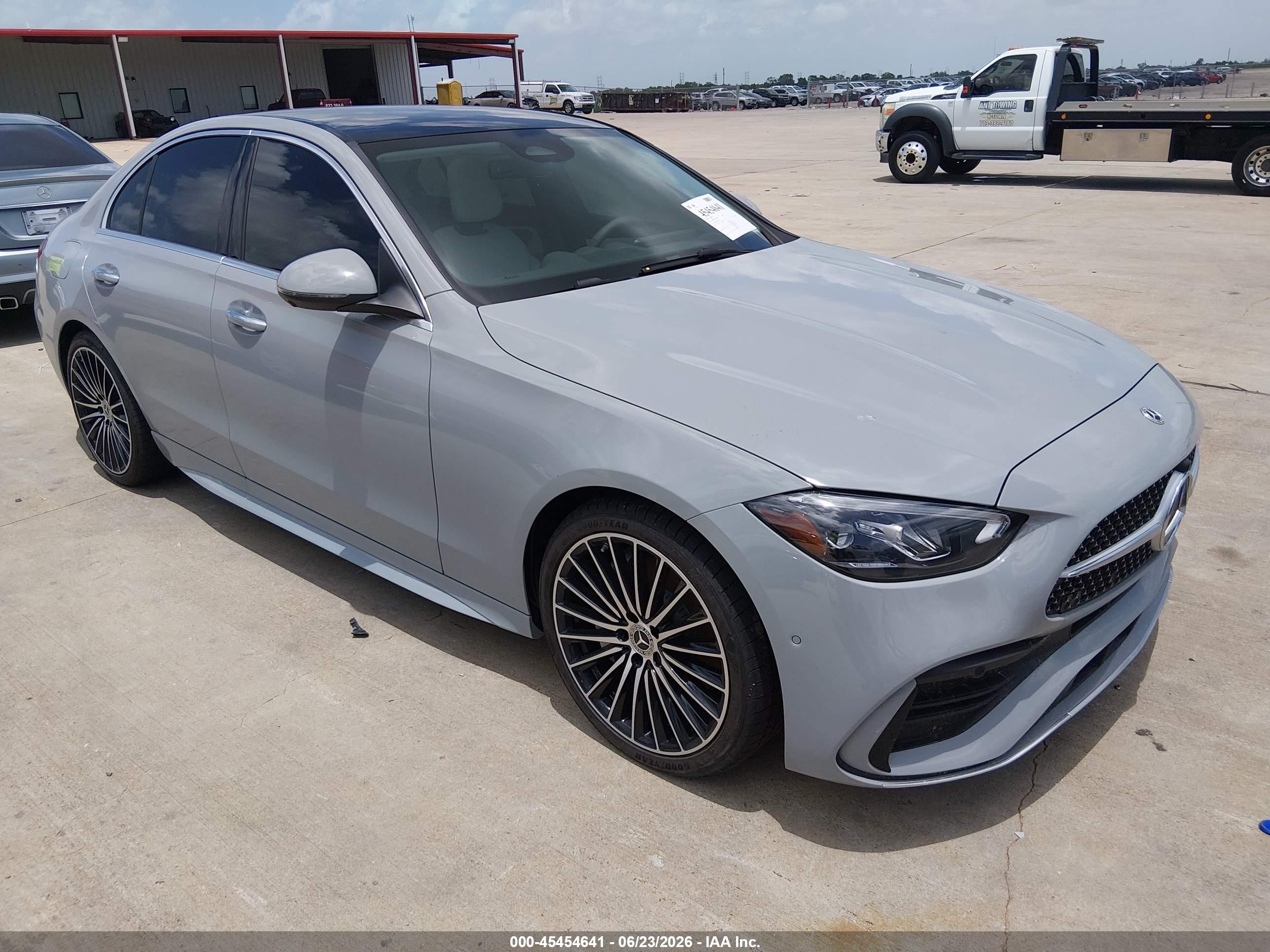 2026 Mercedes-Benz C-Class VIN W1KAF4GB1TR339034 IAAI salvage auction — Water/Flood, Salvage (Texas), sold $25,500 on 2026-08-19 (photo 1)