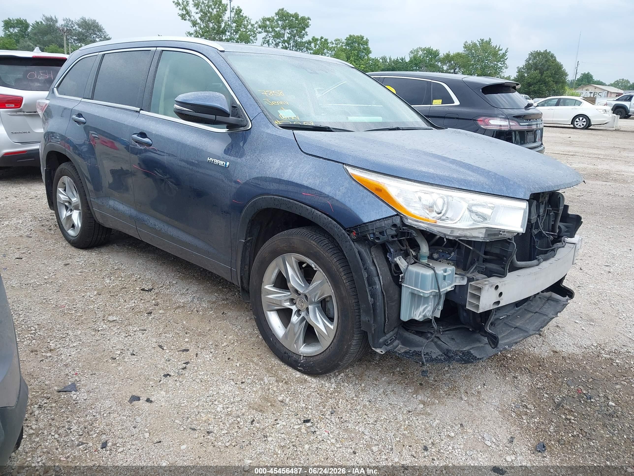2015 Toyota Highlander Hybrid VIN 5TDDCRFH1FS007264 — IAAI salvage auction photo