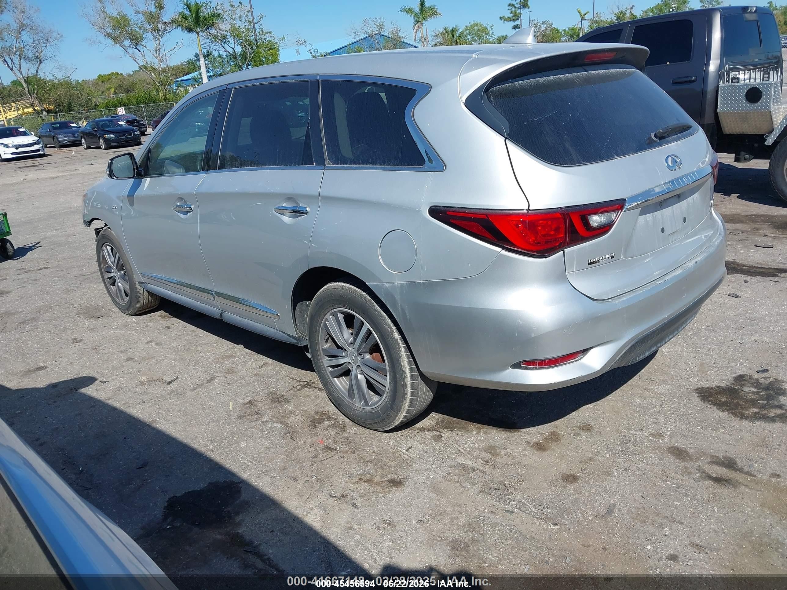2019 Infiniti QX60 VIN 5N1DL0MN9KC567853 IAAI salvage auction — Unknown, Rebuildable (Florida), sold $2,200 on 2026-10-04 (photo 3)