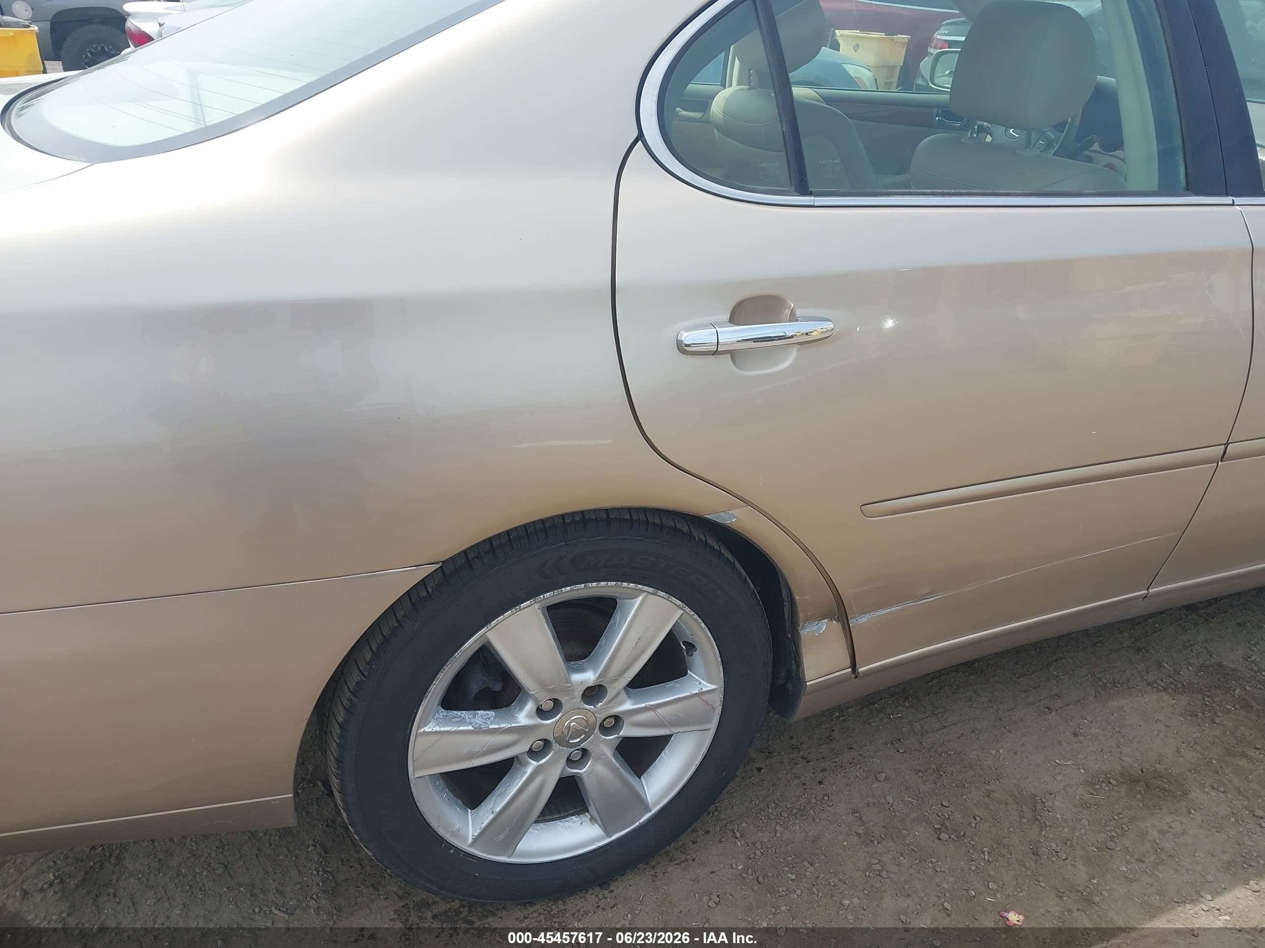 2005 Lexus ES VIN JTHBA30G555121331 IAAI salvage auction — Side, Bill Of Sale (Washington), sold $1,100 on 2026-10-07 (photo 6)
