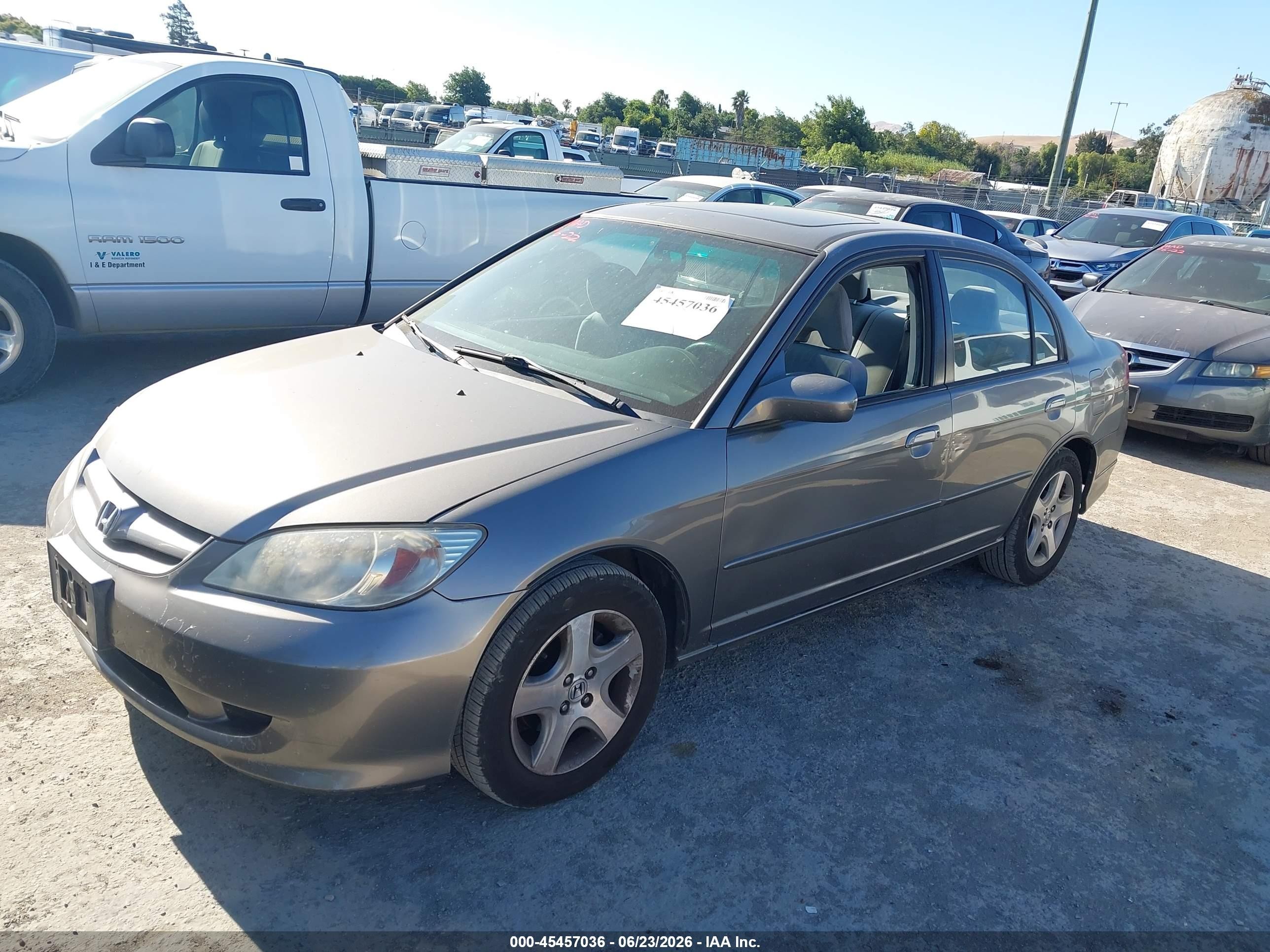 2004 Honda Civic VIN 2HGES26774H507111 IAAI salvage auction — Normal Wear, Clear - Dealer Only (California), sold $625 on 2026-07-09 (photo 2)