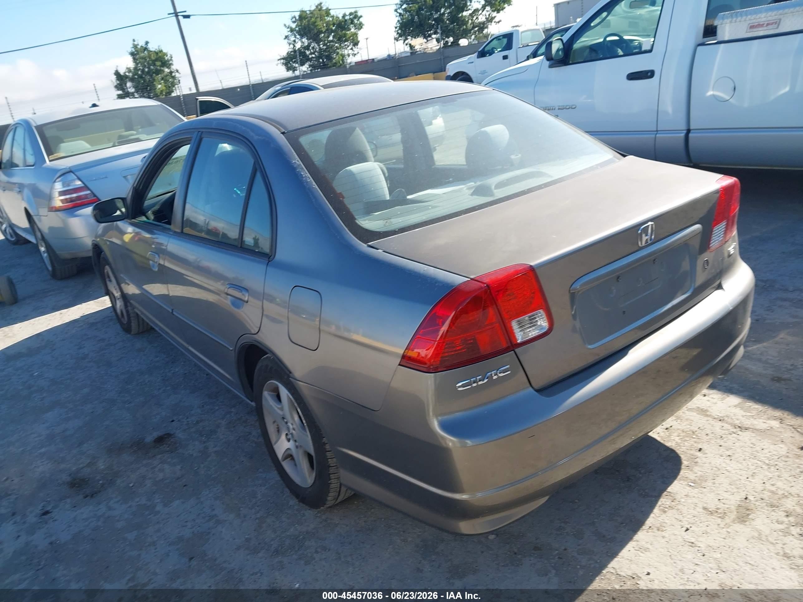2004 Honda Civic VIN 2HGES26774H507111 IAAI salvage auction — Normal Wear, Clear - Dealer Only (California), sold $625 on 2026-07-09 (photo 3)