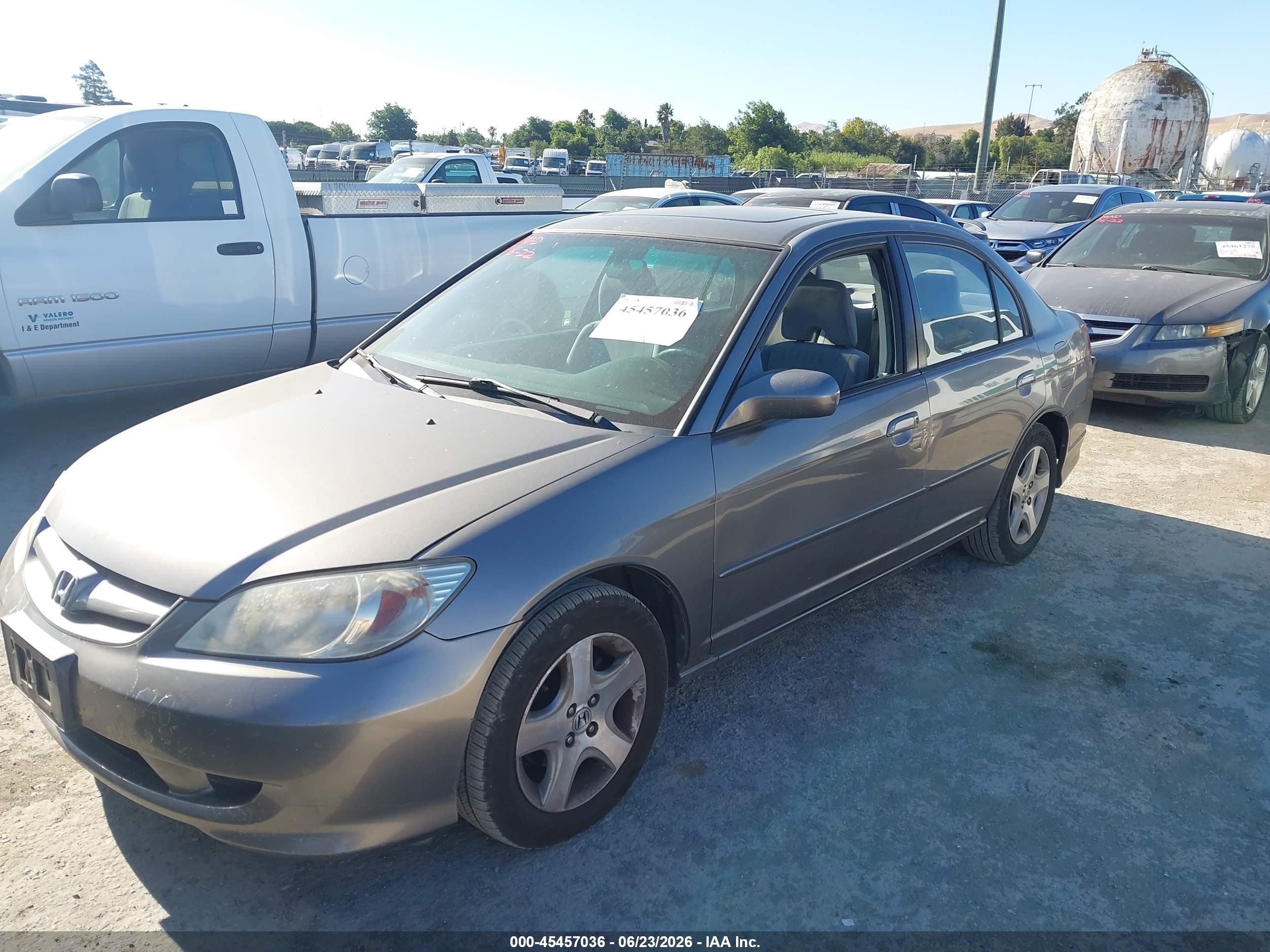 2004 Honda Civic VIN 2HGES26774H507111 IAAI salvage auction — Normal Wear, Clear - Dealer Only (California), sold $625 on 2026-07-09 (photo 6)
