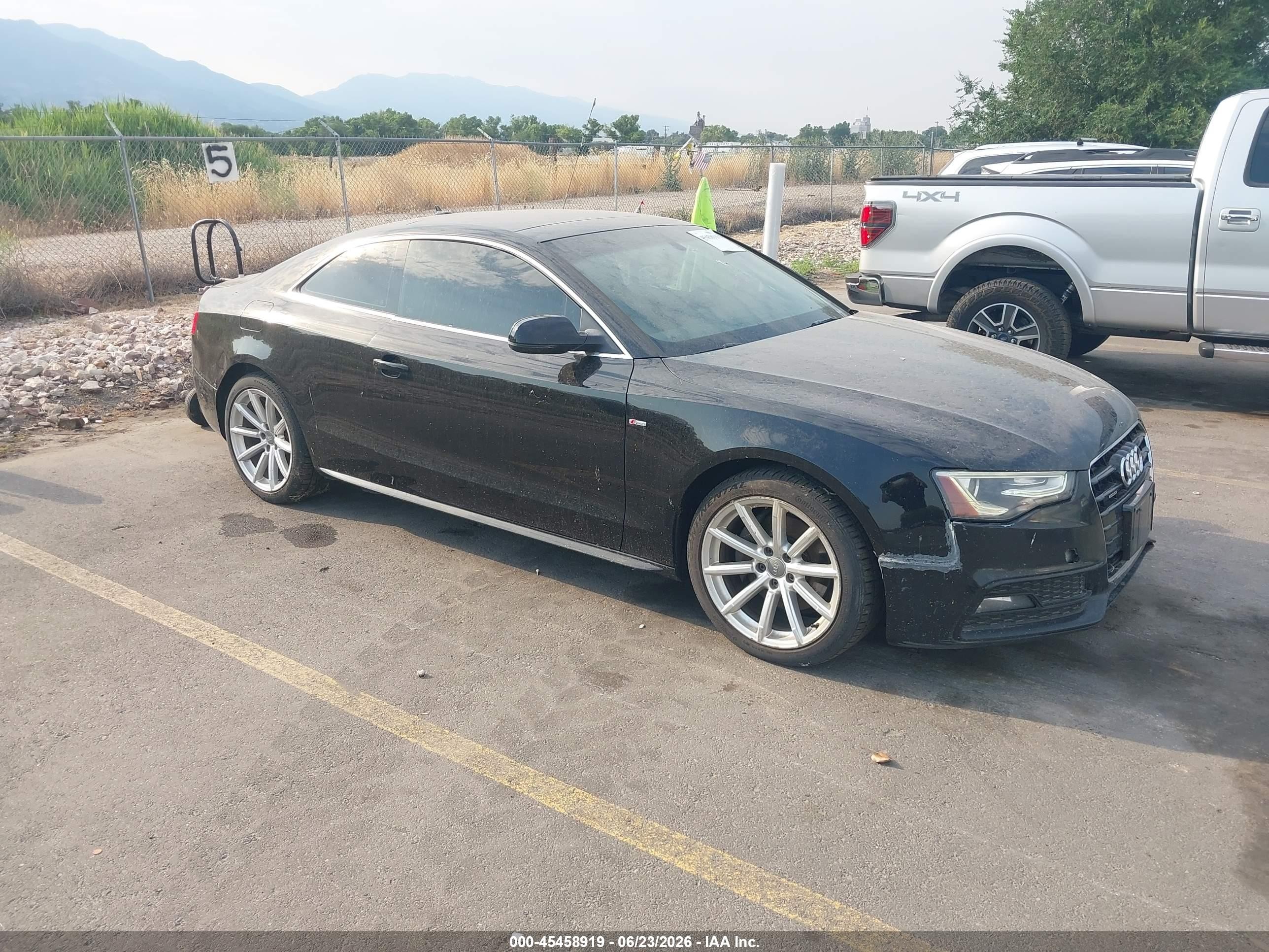 2015 Audi A5 VIN WAUMFAFR5FA011202 IAAI salvage auction — Normal Wear, Flood/Restored (Utah), sold $675 on 2026-07-09 (photo 1)