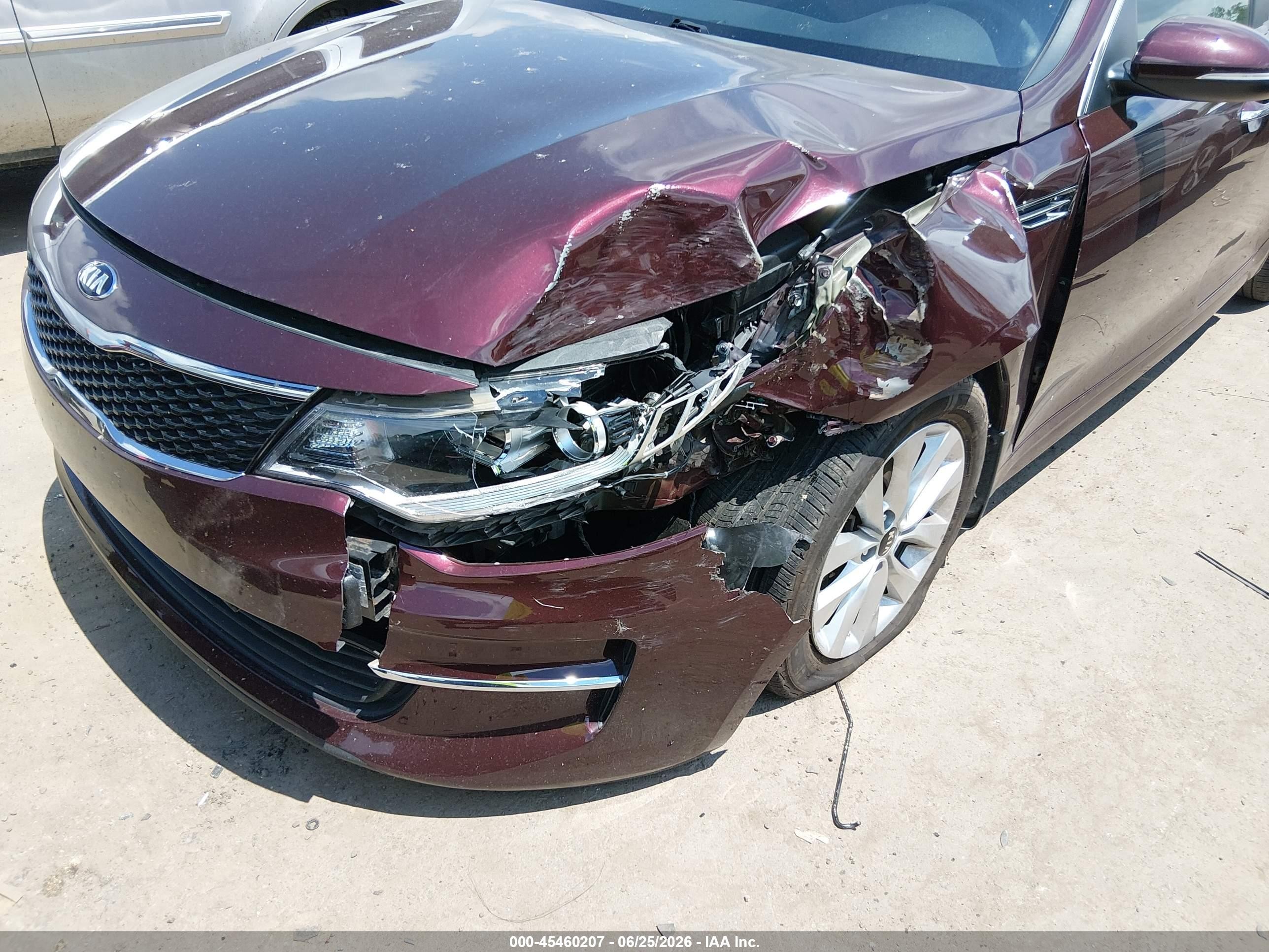2018 Kia Optima VIN 5XXGT4L32JG258149 IAAI salvage auction — Front End, Salvage (Ohio), sold $2,500 on 2026-09-22 (photo 6)