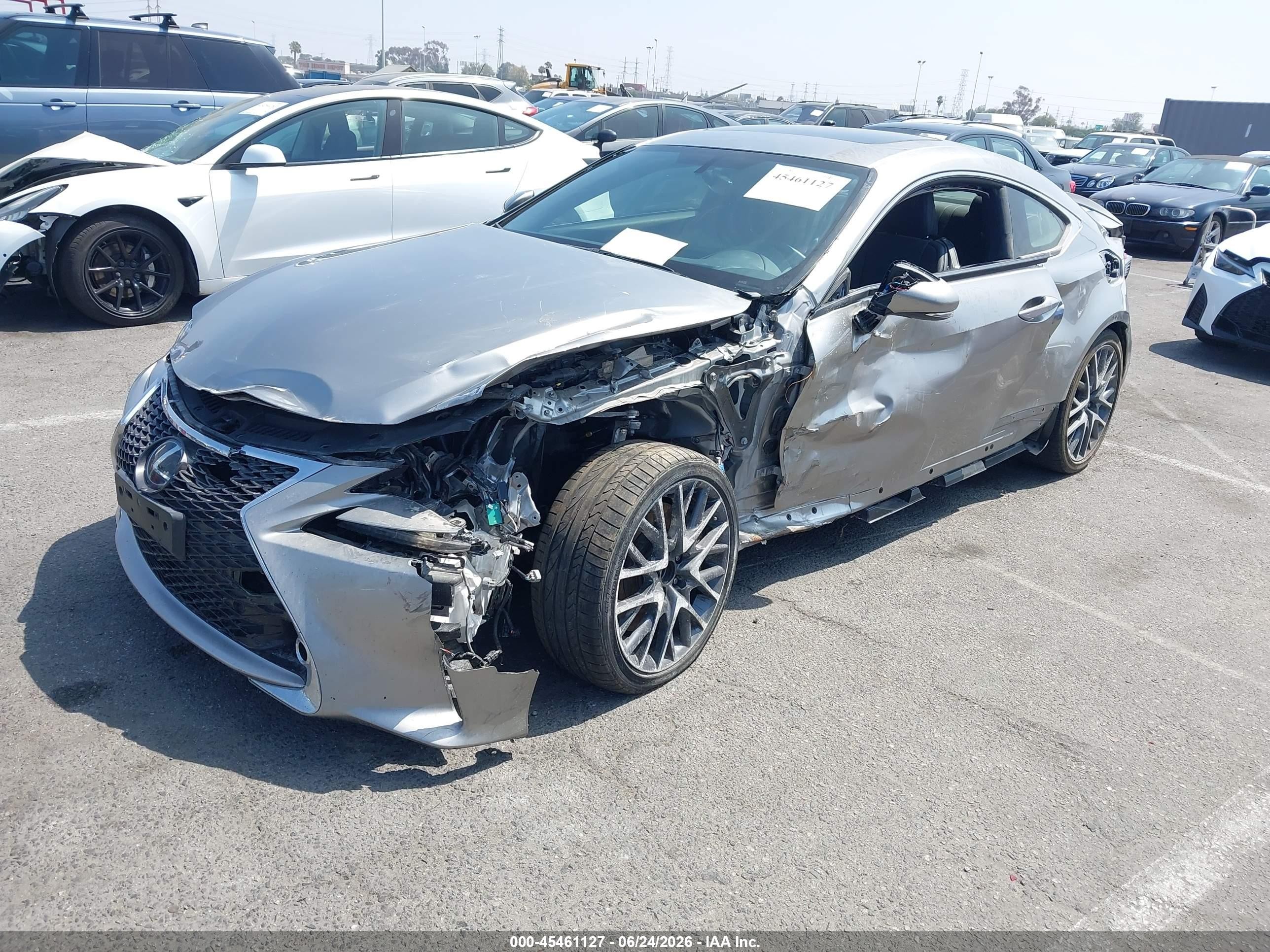 2017 Lexus RC 350 VIN JTHHE5BC9H5017157 IAAI salvage auction — Side, Salvage (California), sold $7,450 on 2026-07-02 (photo 2)