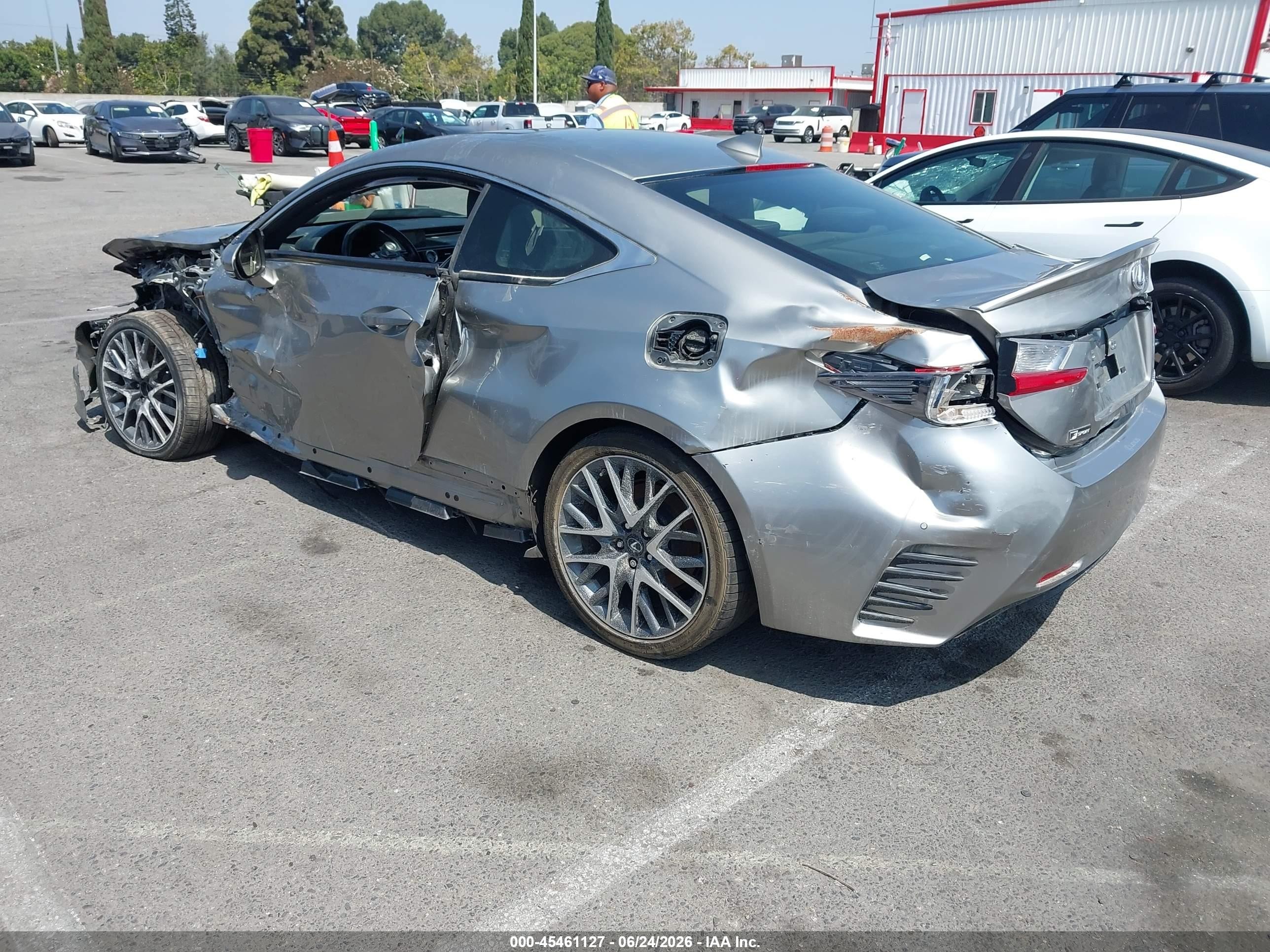 2017 Lexus RC 350 VIN JTHHE5BC9H5017157 IAAI salvage auction — Side, Salvage (California), sold $7,450 on 2026-07-02 (photo 3)