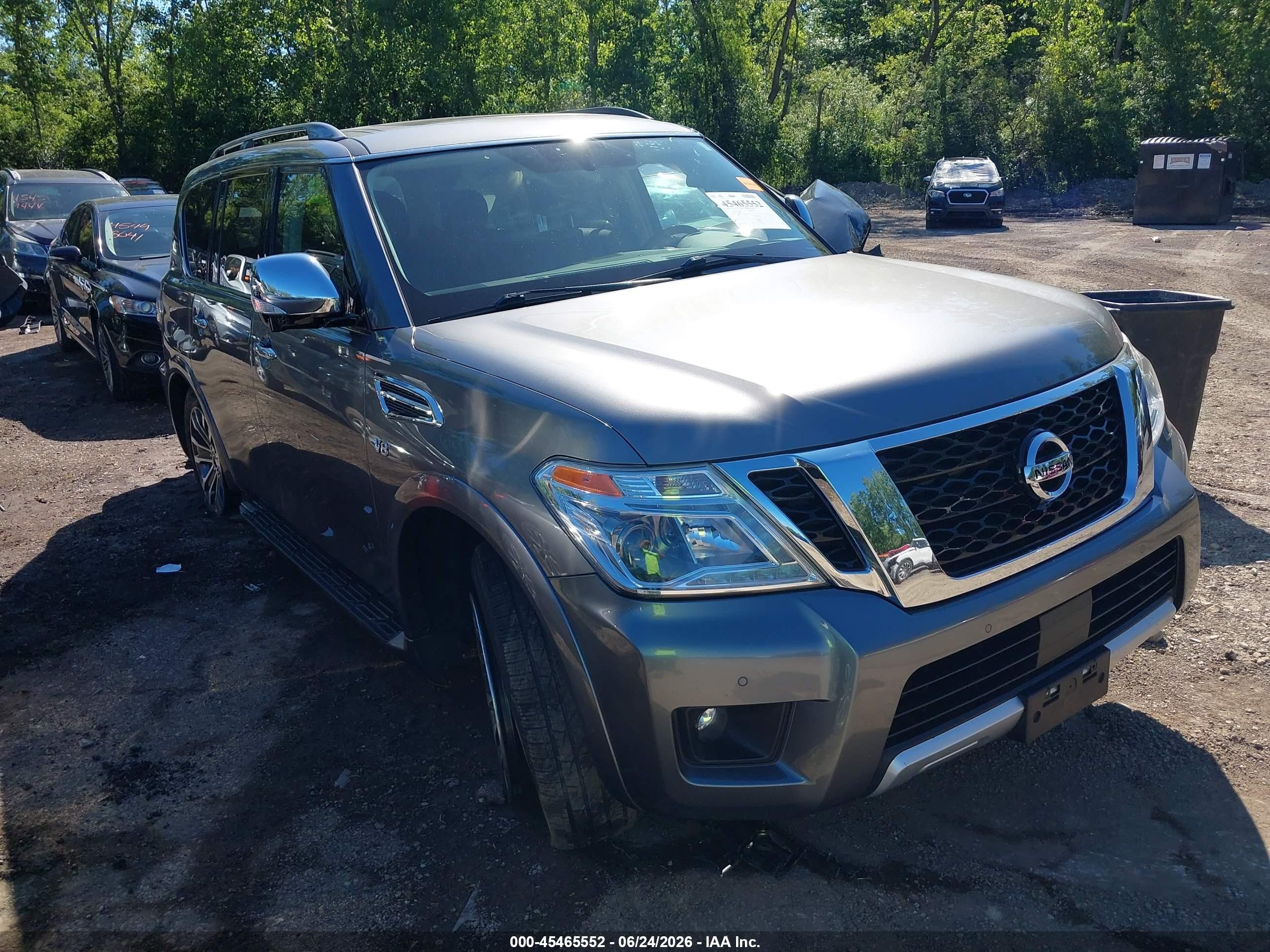 2018 Nissan Armada VIN JN8AY2NC1JX501875 IAAI salvage auction — Side, Salvage (Ohio), sold $5,700 on 2026-07-11 (photo 1)