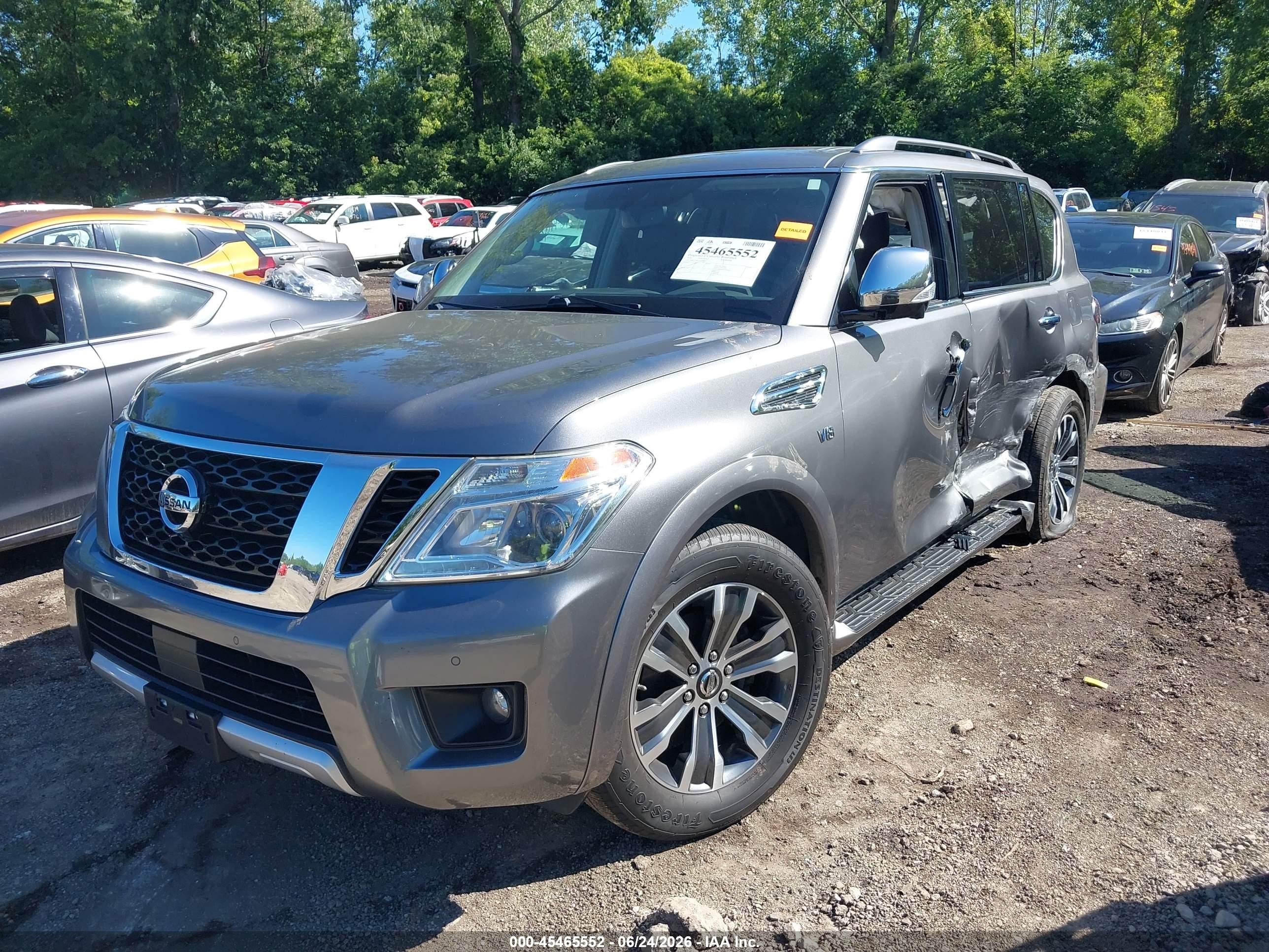 2018 Nissan Armada VIN JN8AY2NC1JX501875 IAAI salvage auction — Side, Salvage (Ohio), sold $5,700 on 2026-07-11 (photo 2)