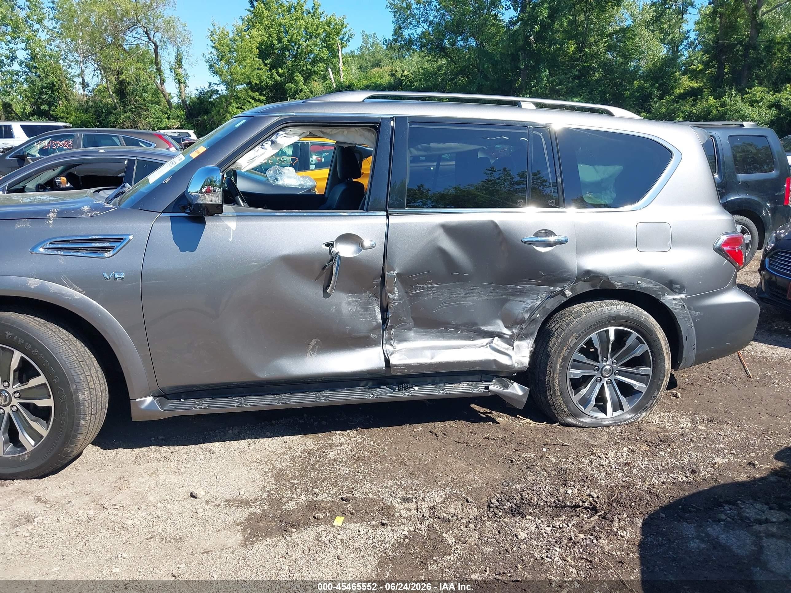 2018 Nissan Armada VIN JN8AY2NC1JX501875 IAAI salvage auction — Side, Salvage (Ohio), sold $5,700 on 2026-07-11 (photo 6)