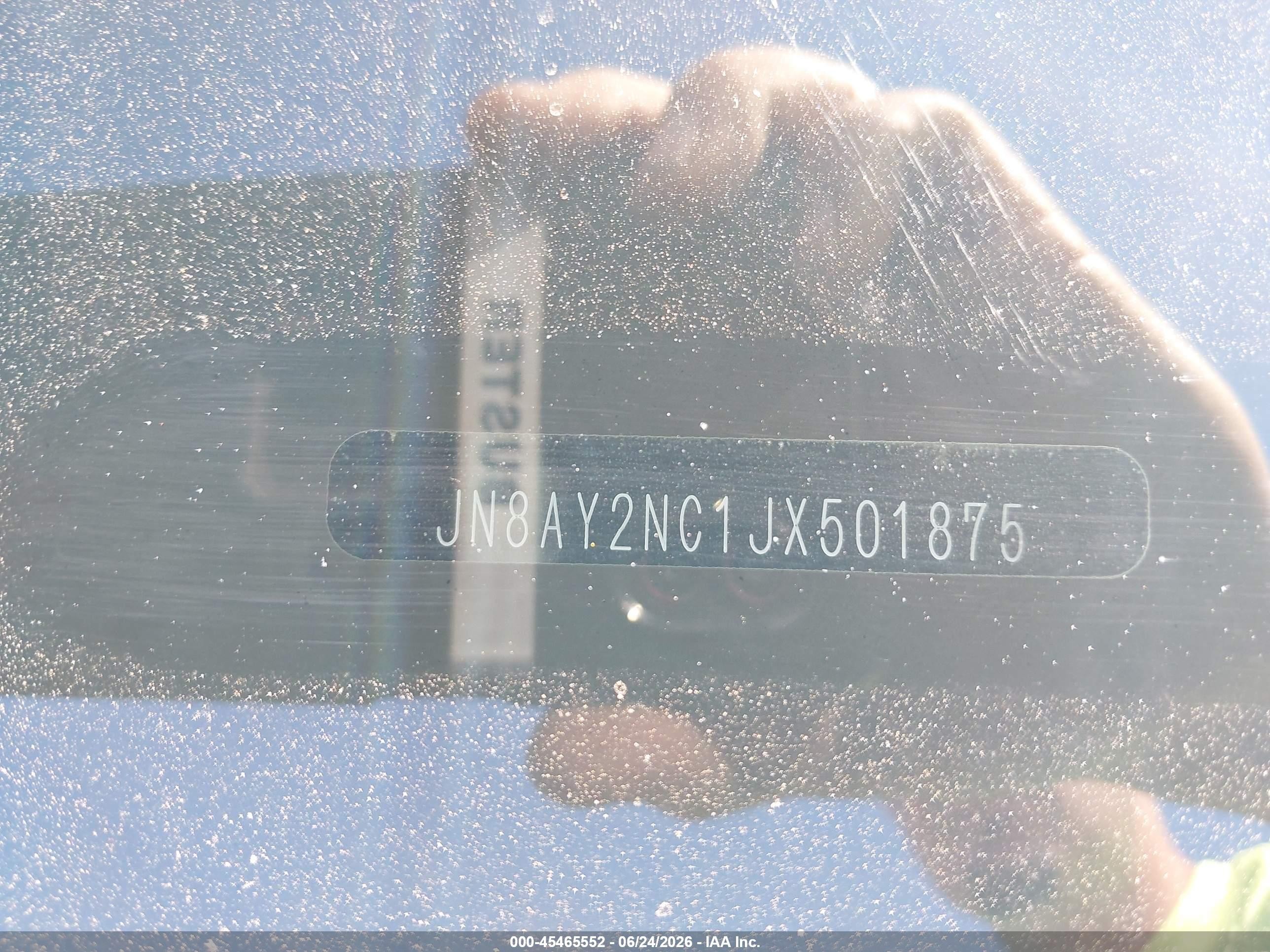 2018 Nissan Armada VIN JN8AY2NC1JX501875 IAAI salvage auction — Side, Salvage (Ohio), sold $5,700 on 2026-07-11 (photo 9)