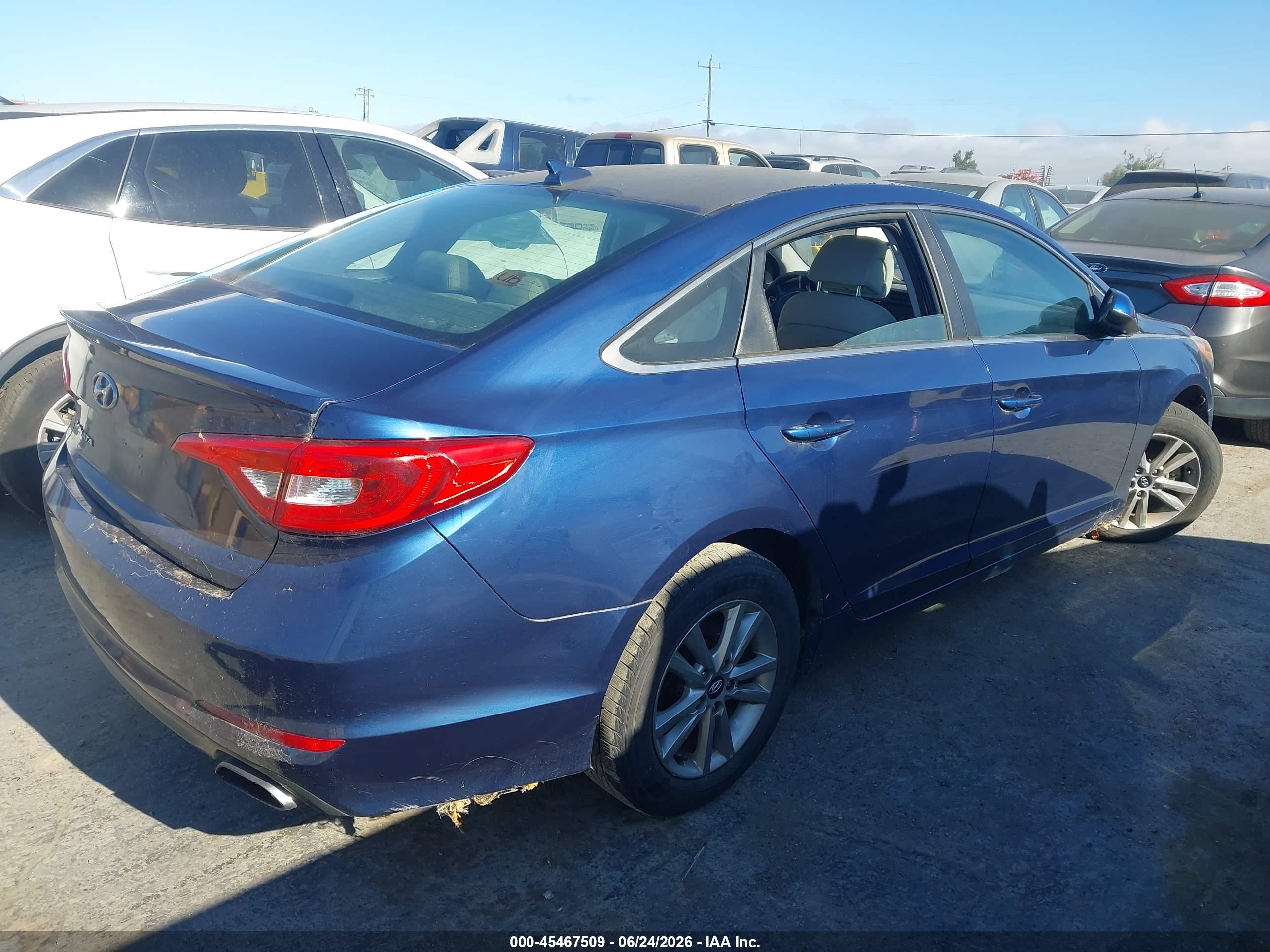 2016 Hyundai Sonata VIN 5NPE24AF3GH331341 IAAI salvage auction — Normal Wear, Clear - Dealer Only (California), sold $1,775 on 2026-07-06 (photo 4)