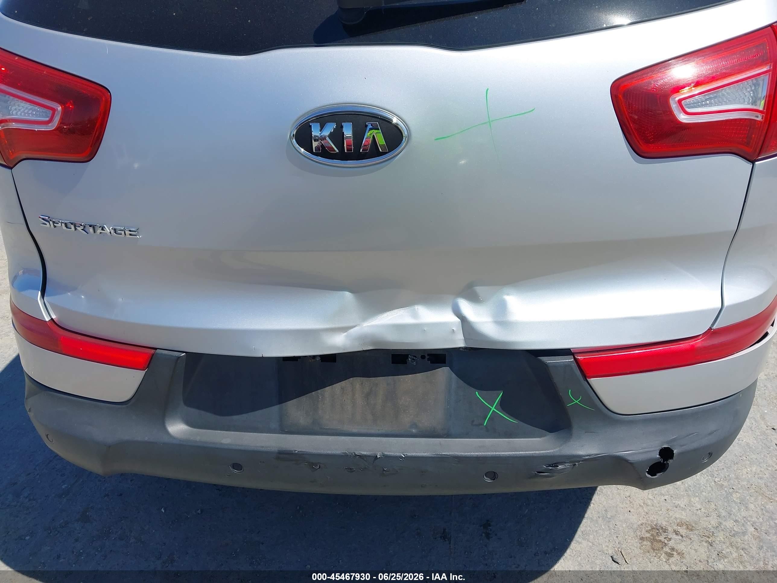 2012 Kia Sportage VIN KNDPB3A21C7225937 IAAI salvage auction — Rear End, Salvage (California), sold $2,550 on 2026-07-09 (photo 6)